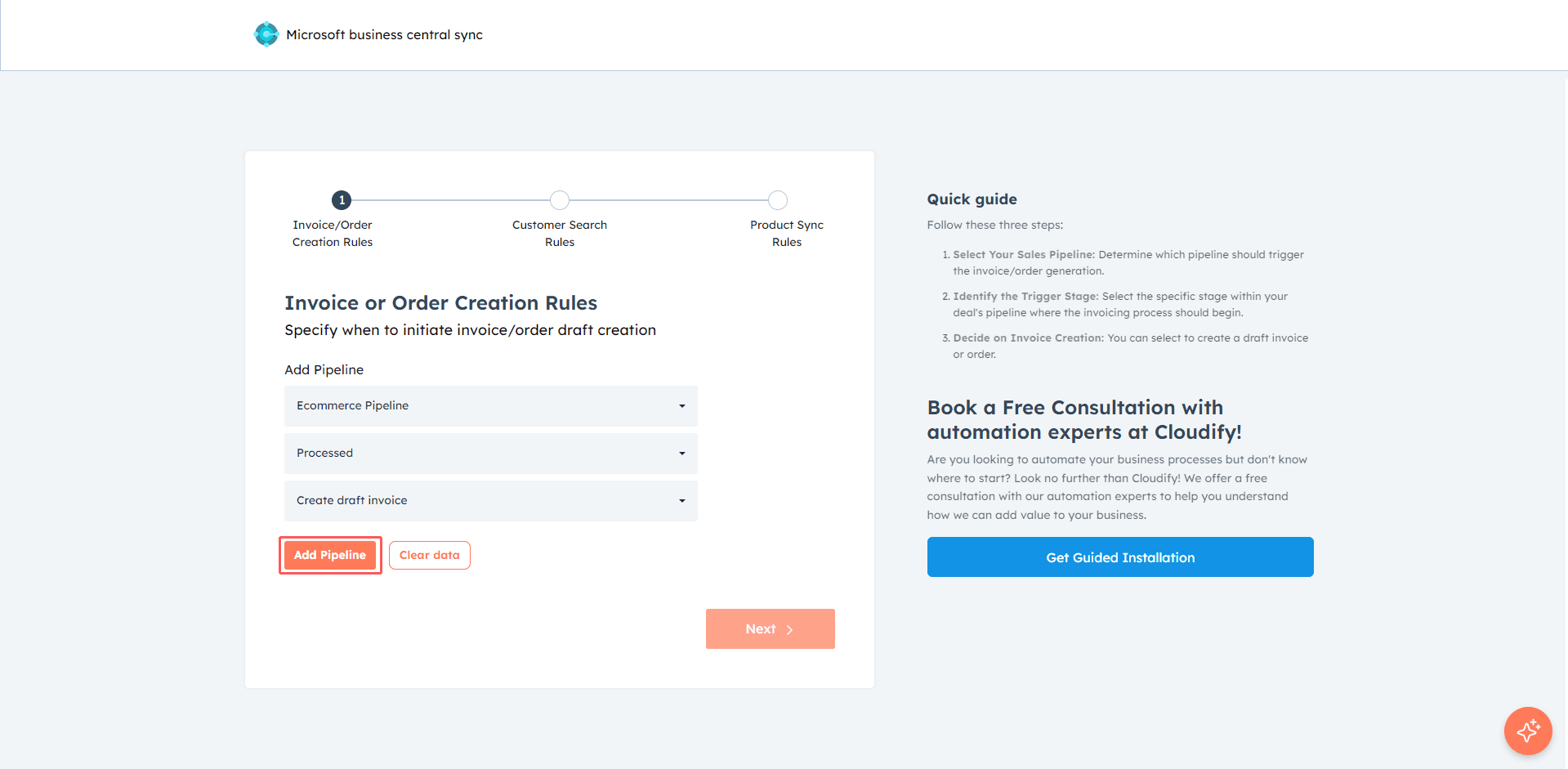 Create Invoice/Order Sync Rules