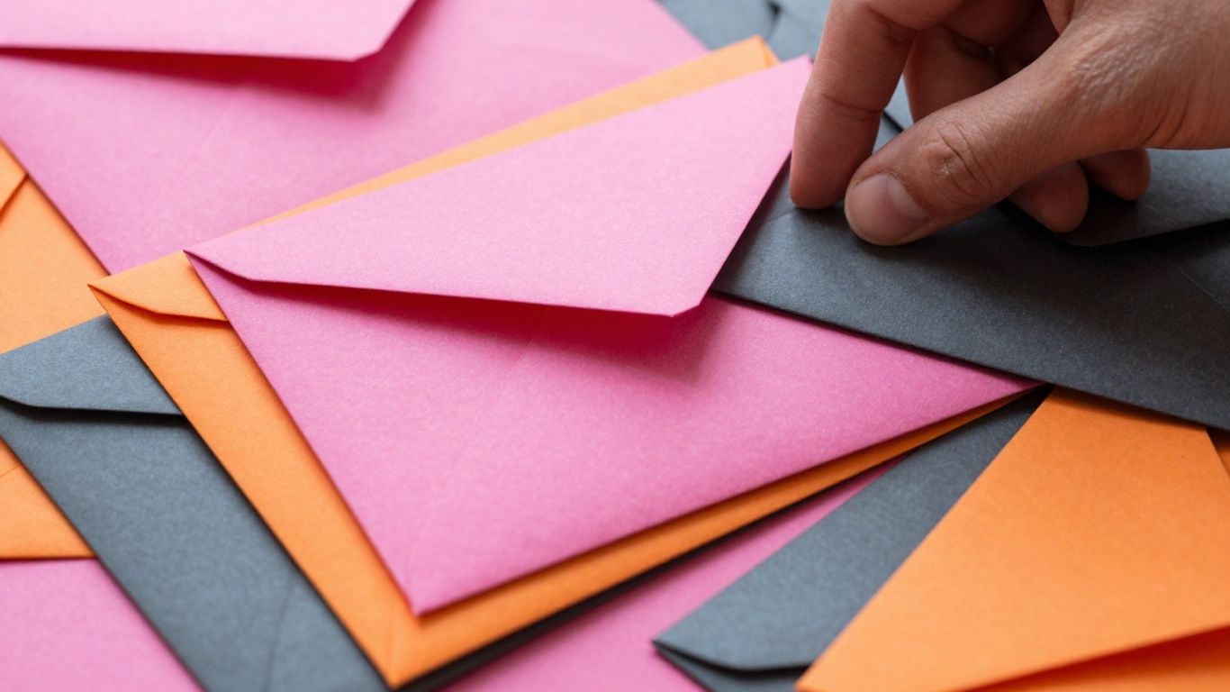 Direct mail envelopes with a hand selecting one.