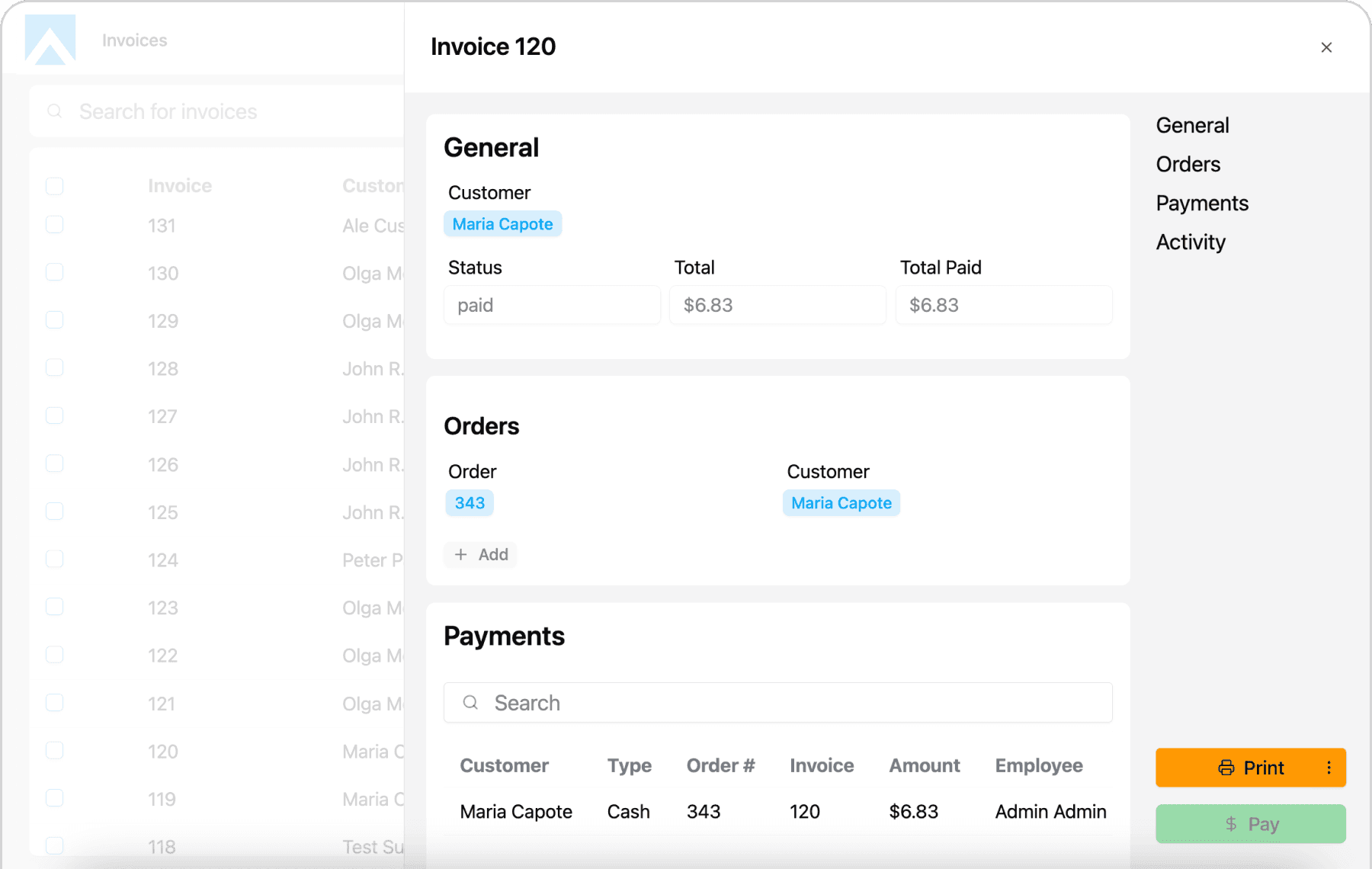 Customer Invoice Detail