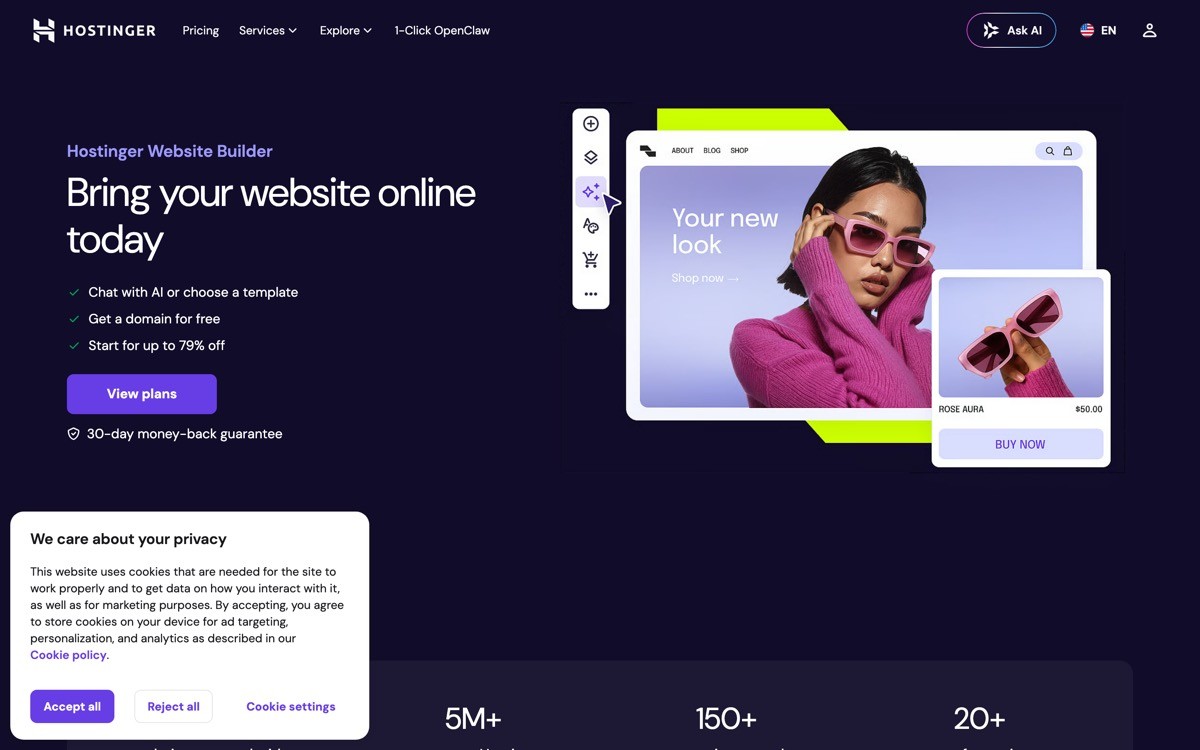AI Landing Page Generator with Hostinger AI Builder