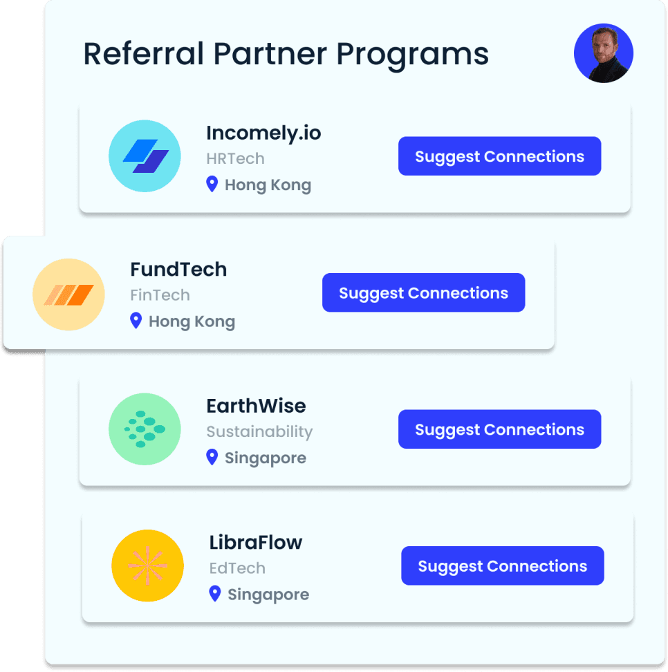 A mockup of referral partner programs listed on Expando®'s Marketplace