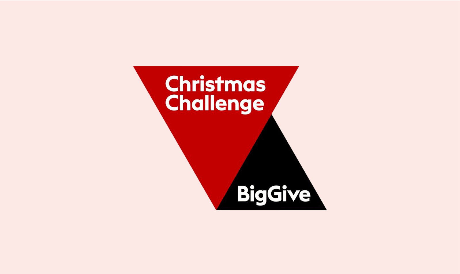 Promotional banner for Carefree’s Big Give Christmas Challenge. ,a red and black triangular badge labeled 'Christmas Challenge' and 'Big Give', set against an orange-red background. 