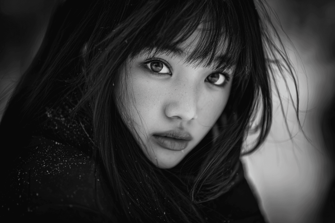 Editorial portrait of a woman in red
