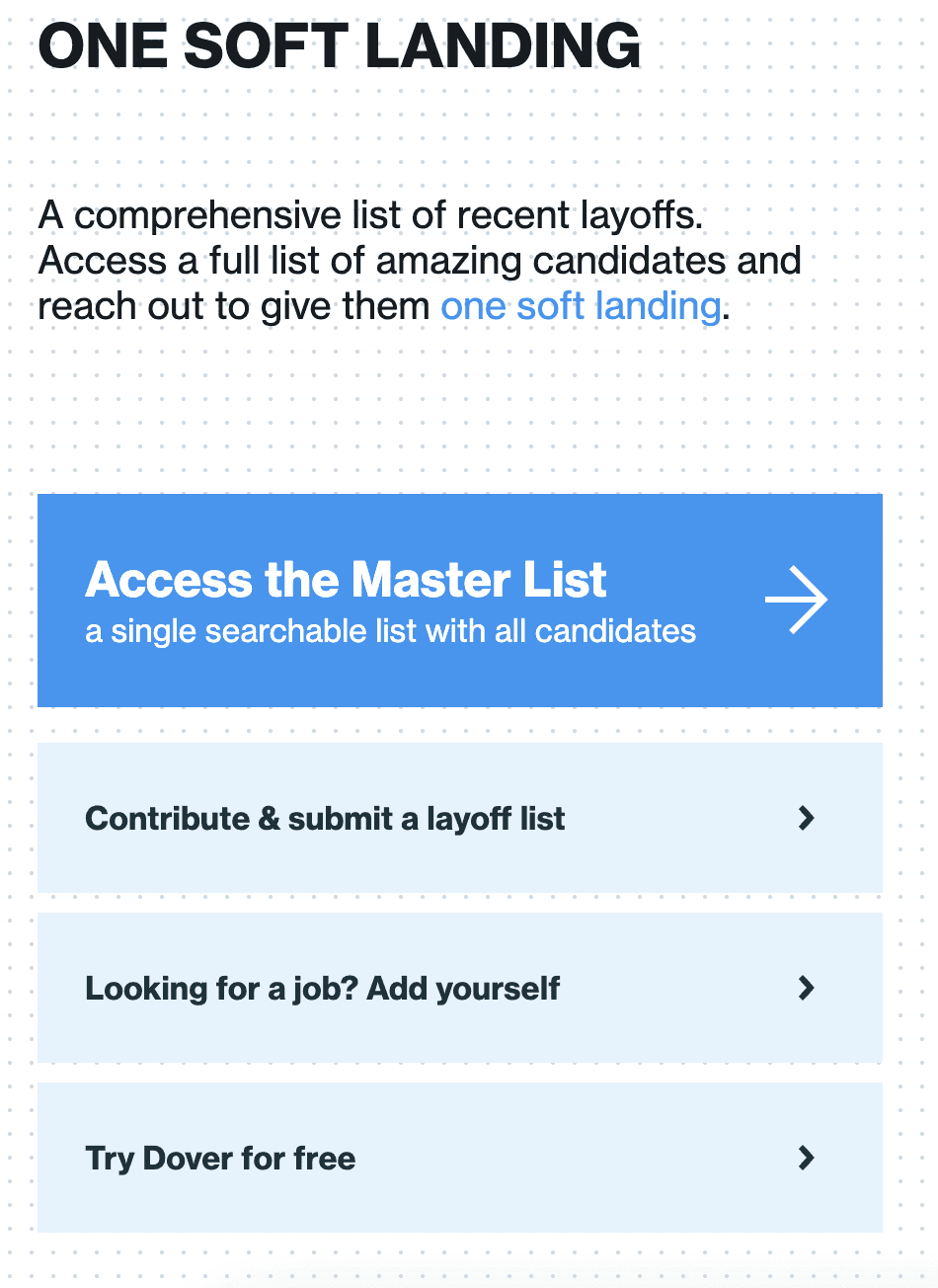 OneSoftLanding - Dover's layoff list aggregator