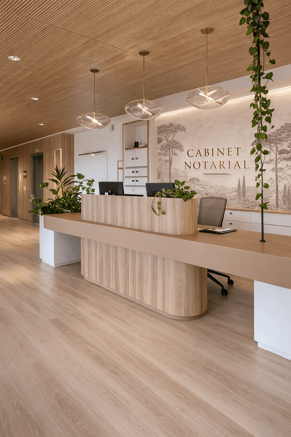 Accueil d'un cabinet notarial livré et opérationnel – réalisation d'aménagement intérieur professionnel conforme ERP à Bordeaux