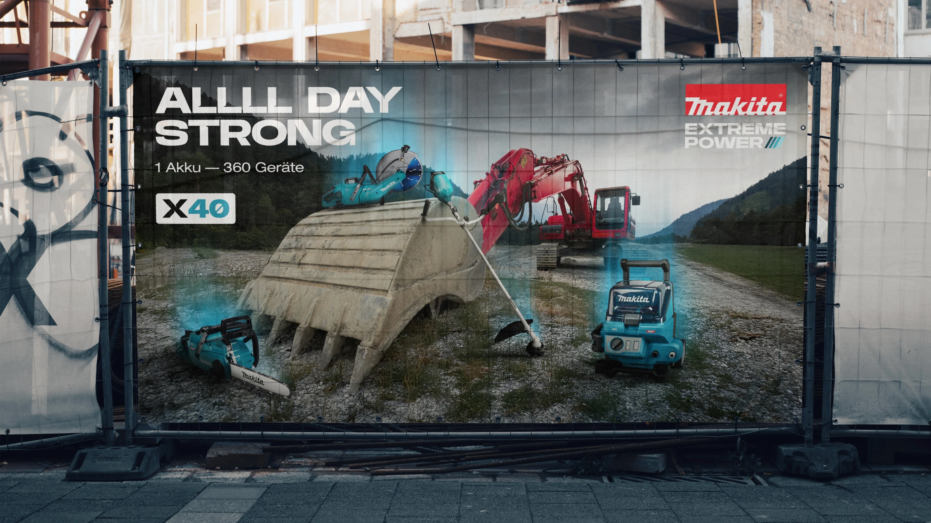 Banner at a construction site