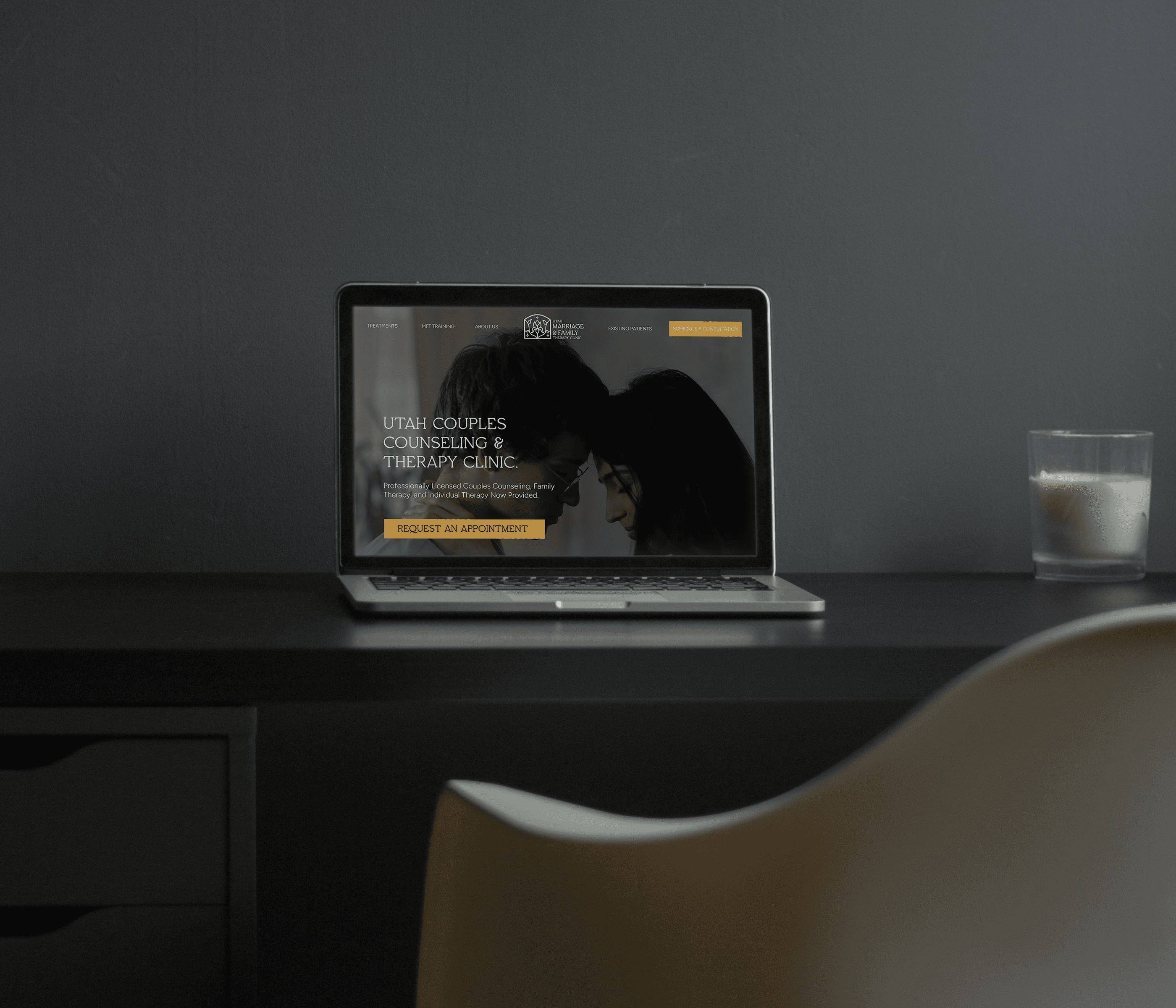 Website home page mockup for Utah Marriage and Family Therapy Clinic