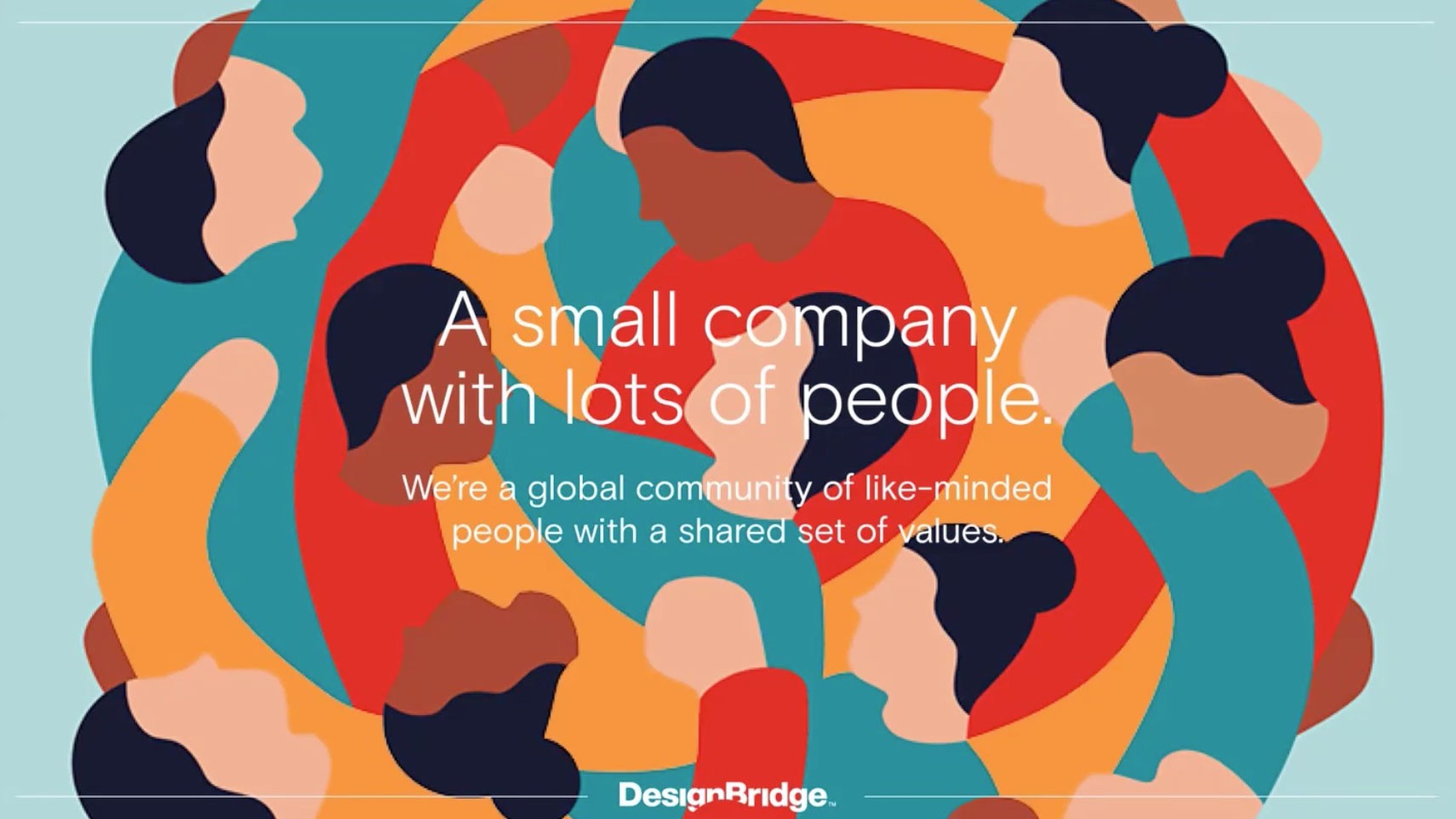 design bridge graphic intertwined people