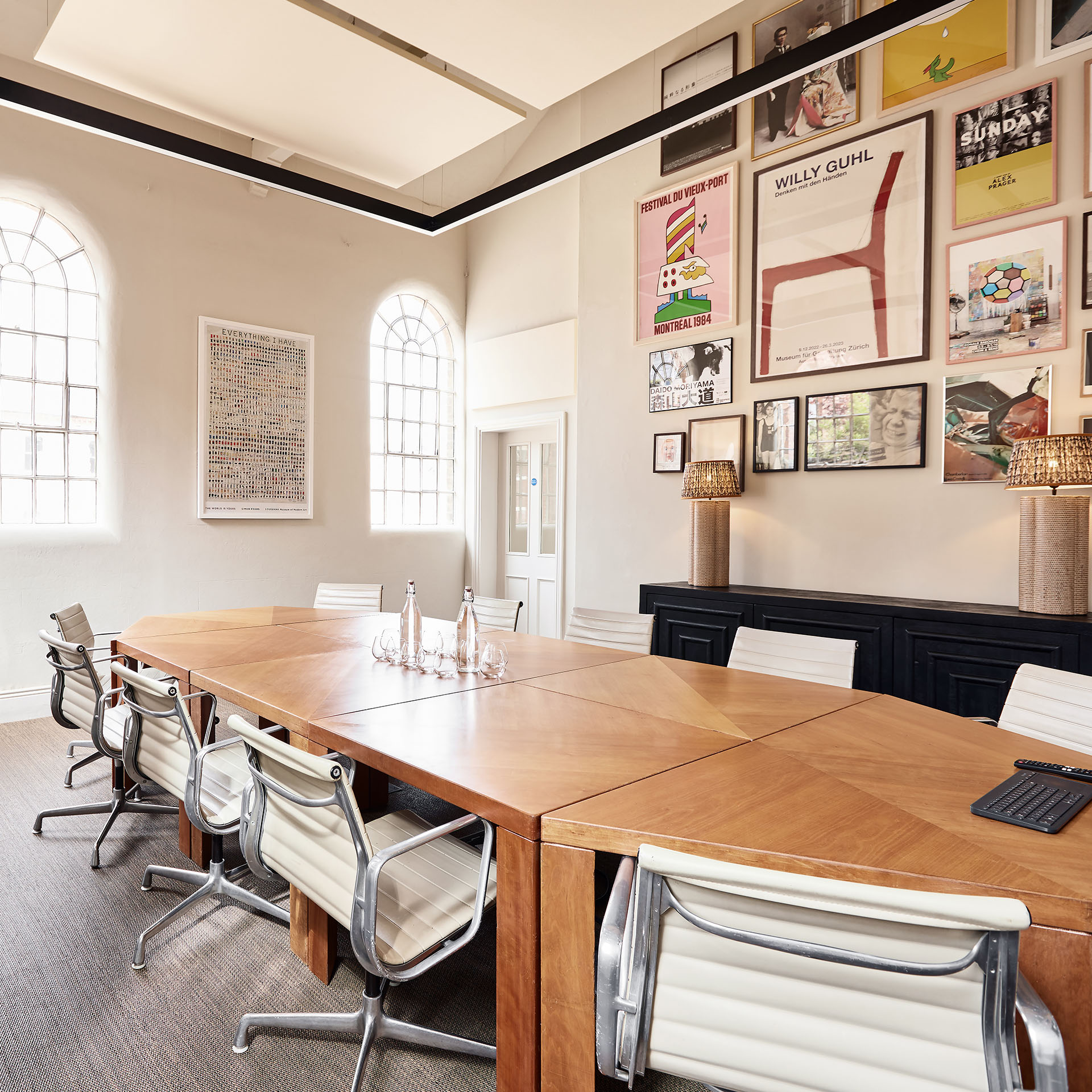 Board room meeting space with chairs around a table