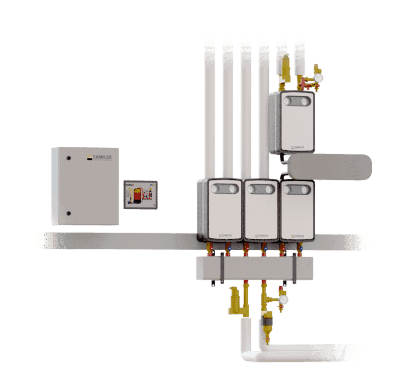 SpeedPower EnergieLeitSystem mit Regelung, TouchControl, Systemverteiler und Pumpenmodulen