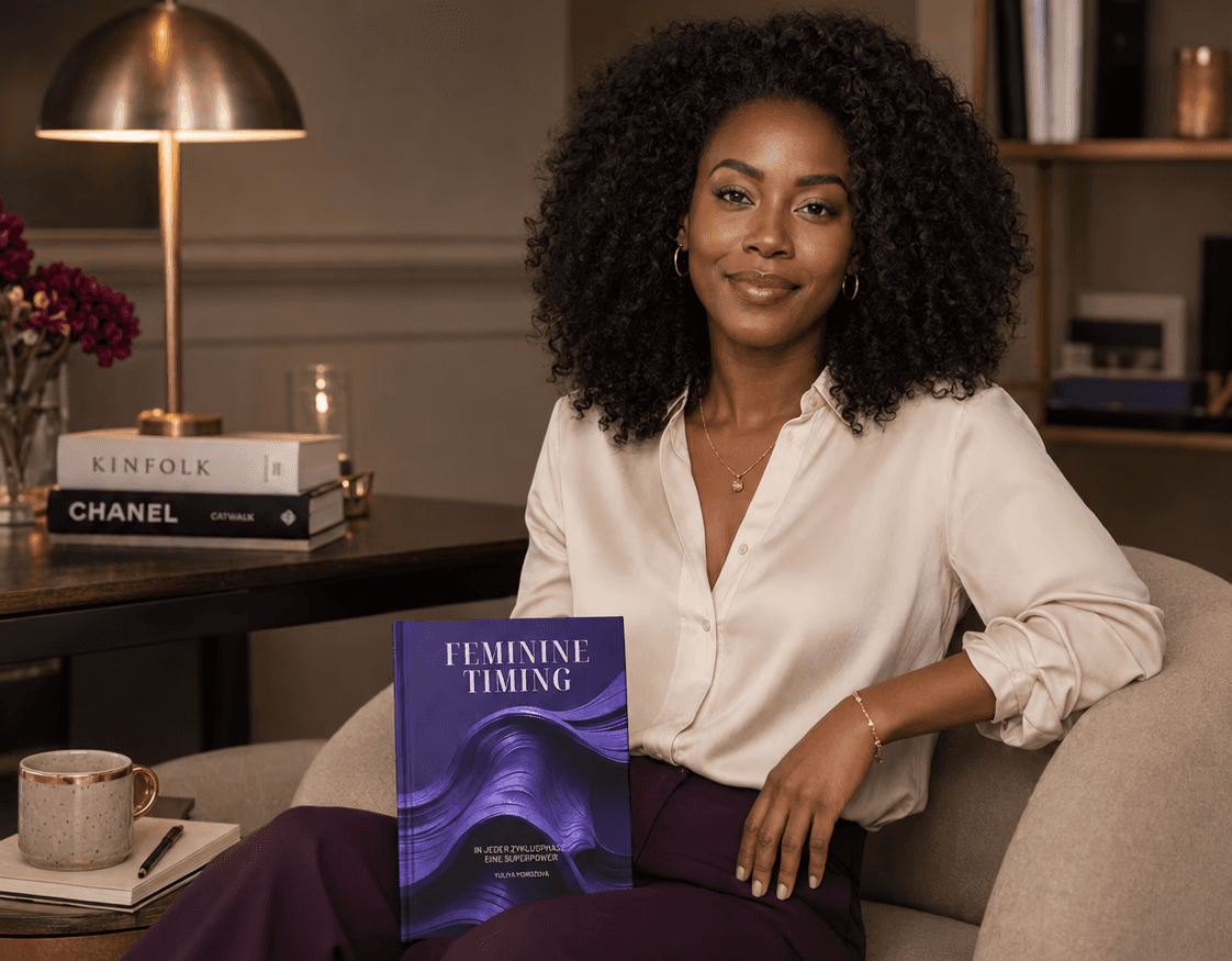 Leserinnenstimme zum Zyklus Buch Feminine Timing: Ich wusste, dass mein Körper einem Rhythmus folgt. Feminine Timing hat mir gezeigt, wie ich ihn lese. Amina, Produktmanagerin.