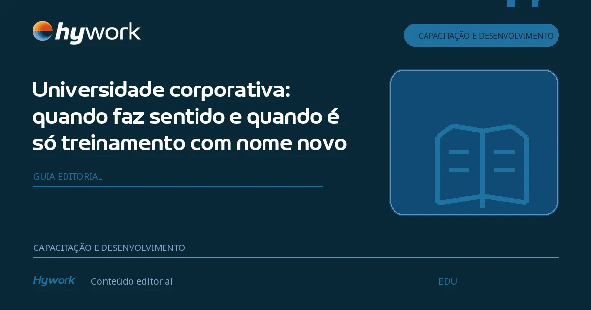 Capa editorial sobre universidade corporativa e desenvolvimento de pessoas.