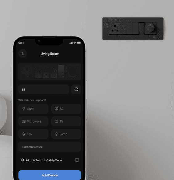 Installer app: phone mirroring the physical switchboard