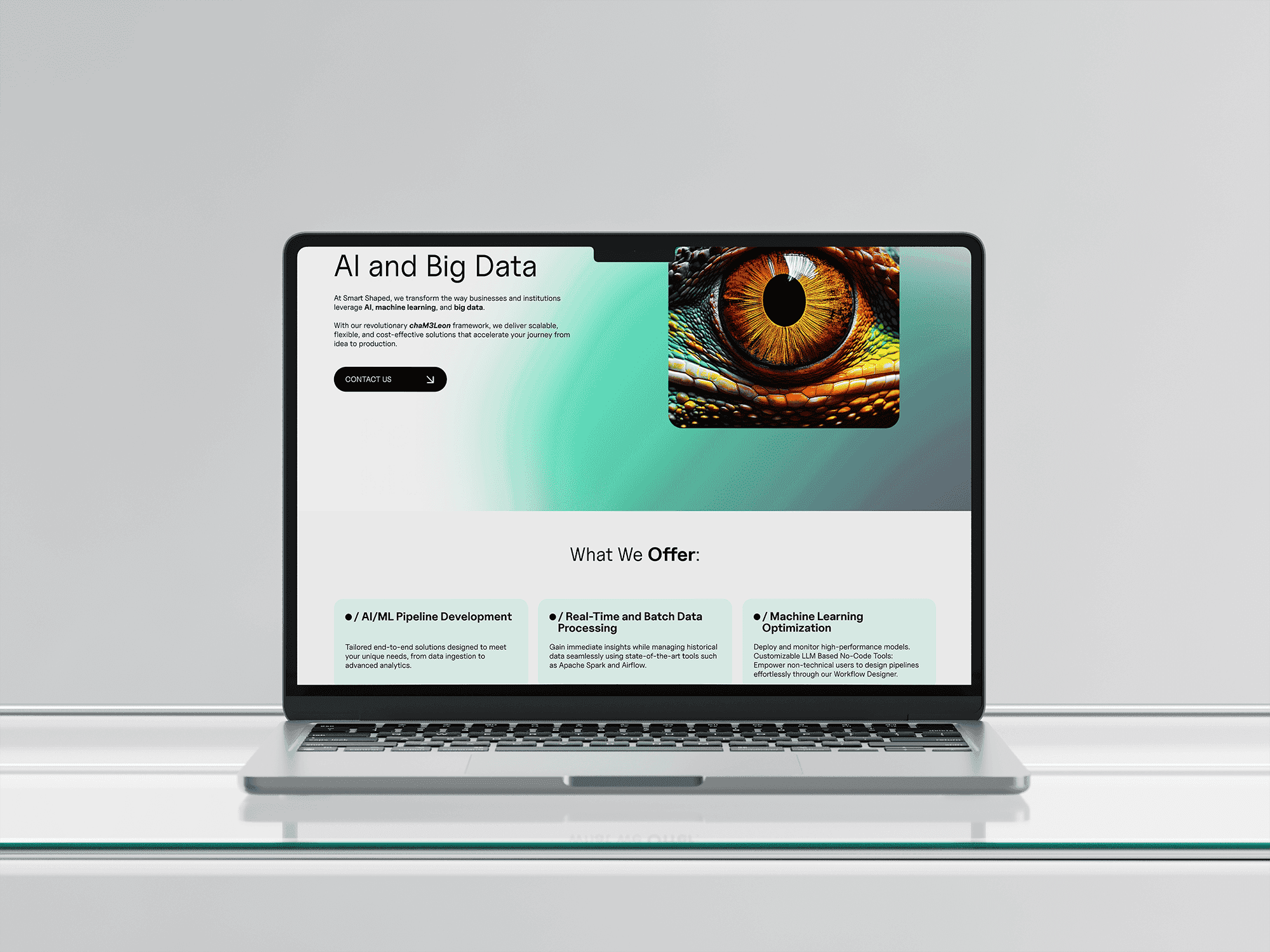 Screenshot pagina AI del sito di Smart Shaped