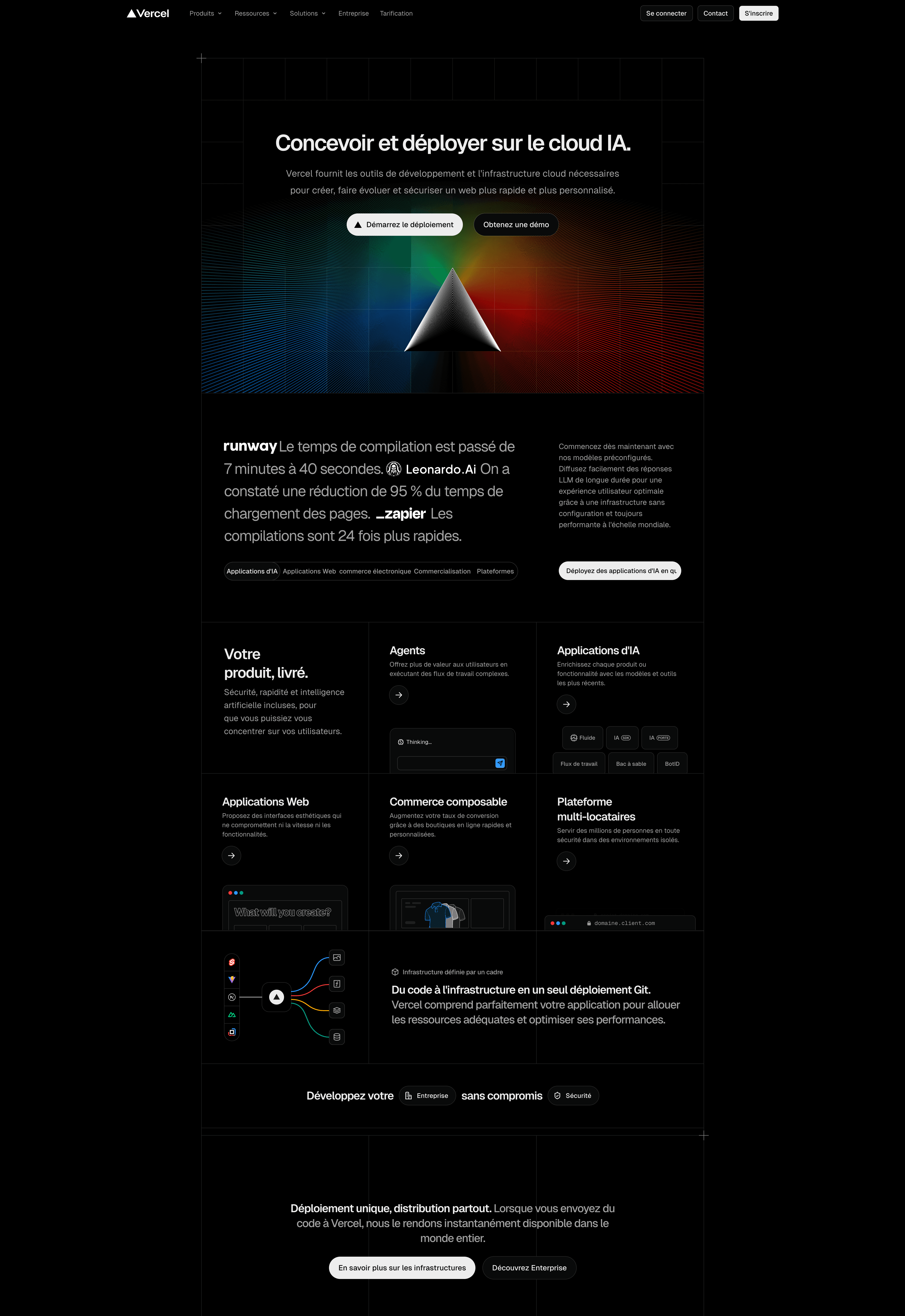 Accueil d'une boutique e-commerce sur Shopify