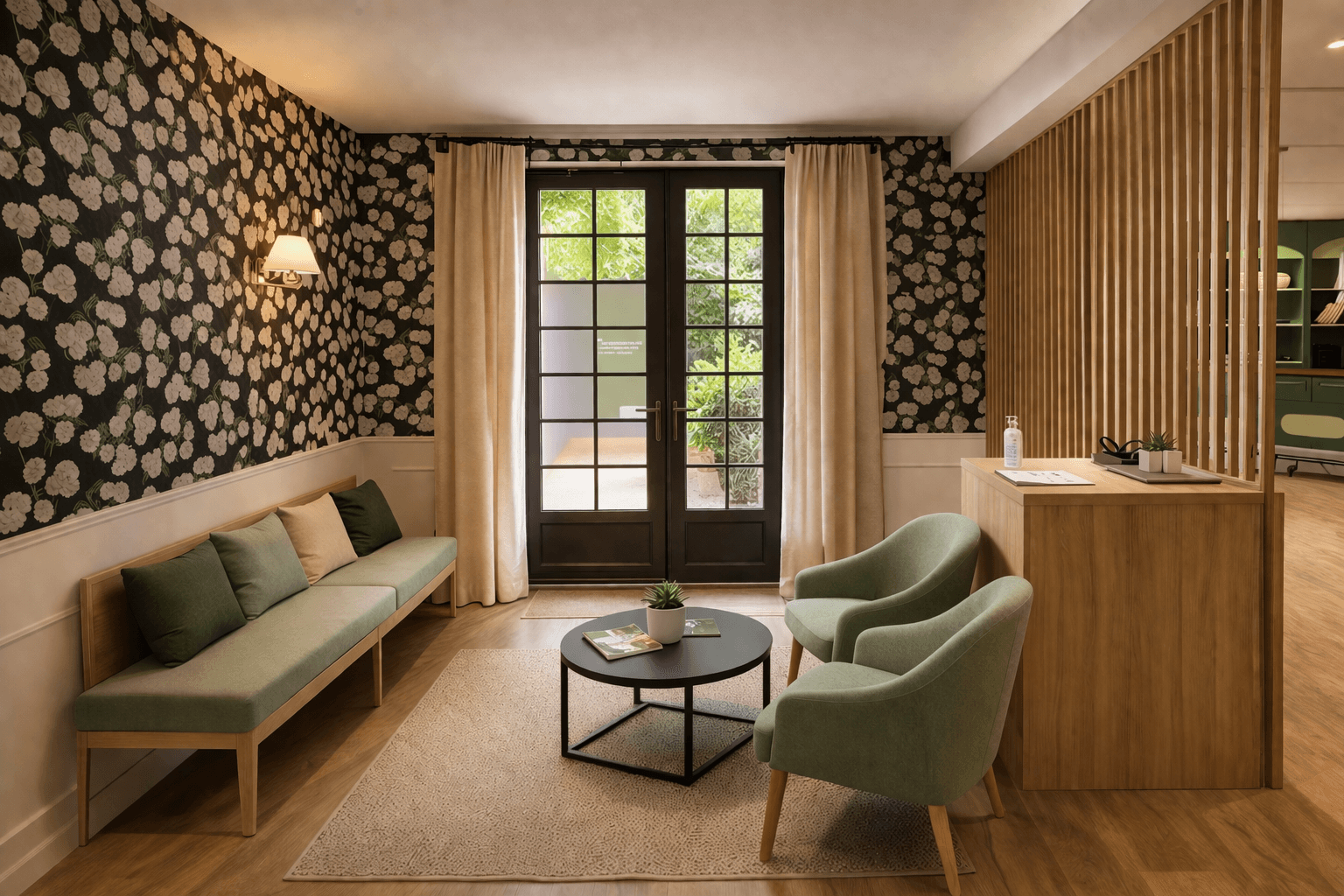 Woman standing on the balcony