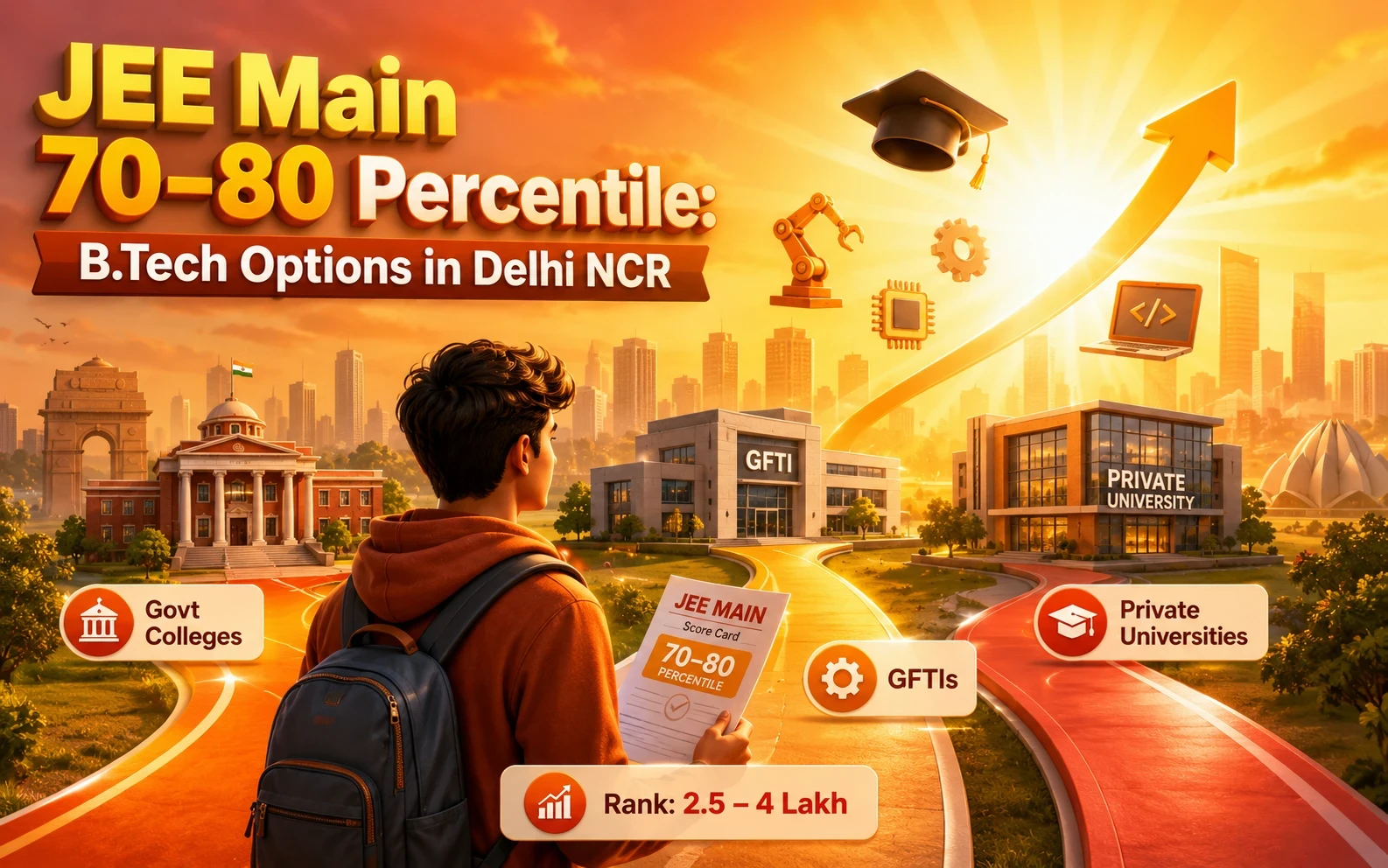 JEE EXAM COLLEGES FOR PERCENTILE 70 TO 80
