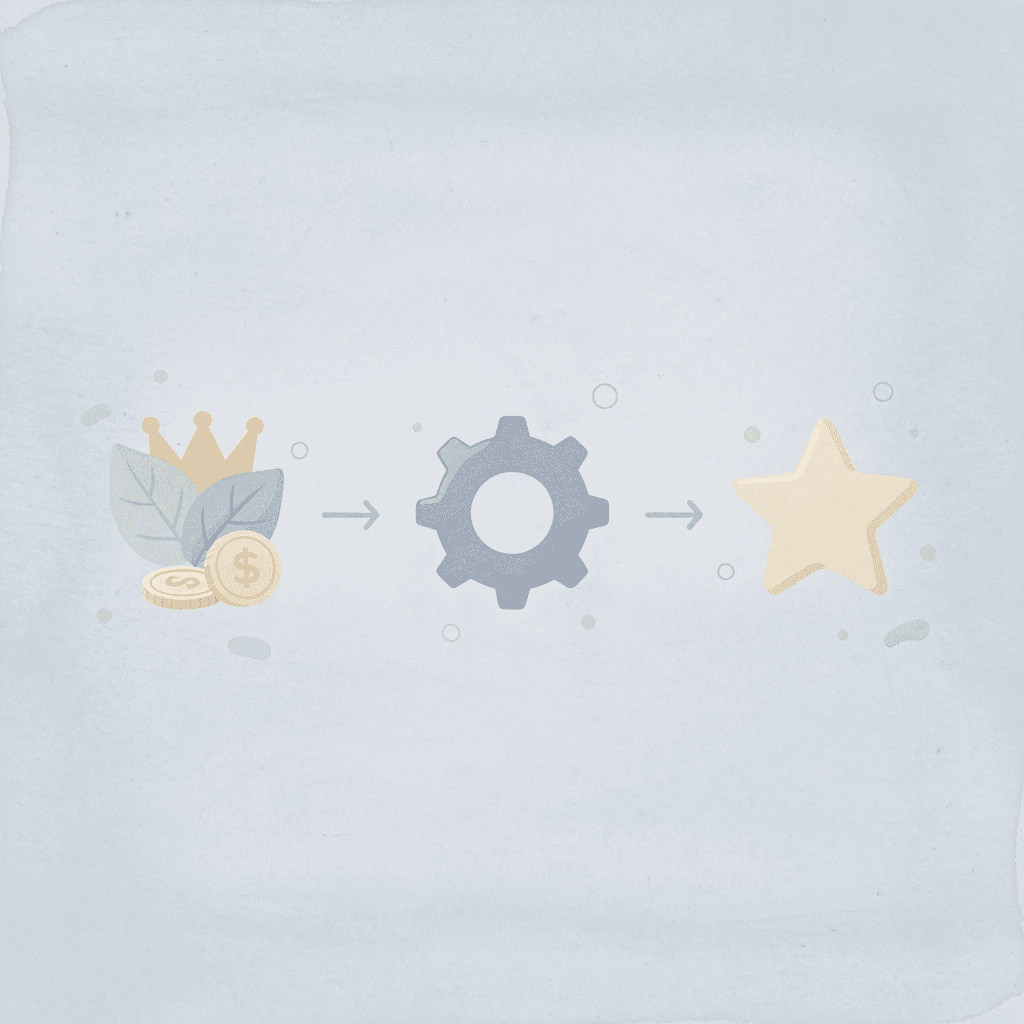 Three icons representing purple, green, and gold Mardi Gras colors