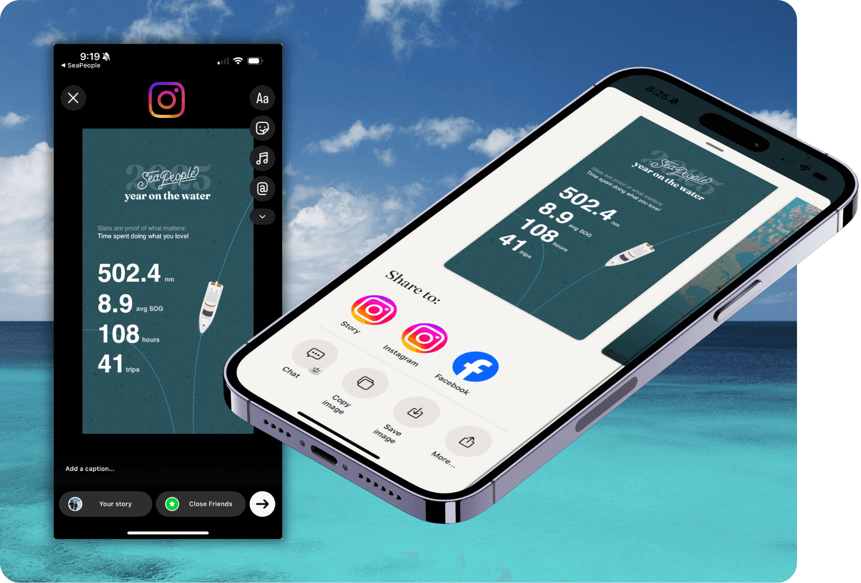 Boat tracking instagram sharing