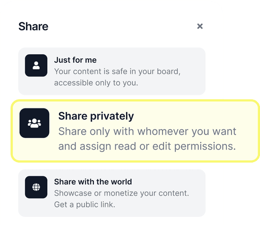 private sharing