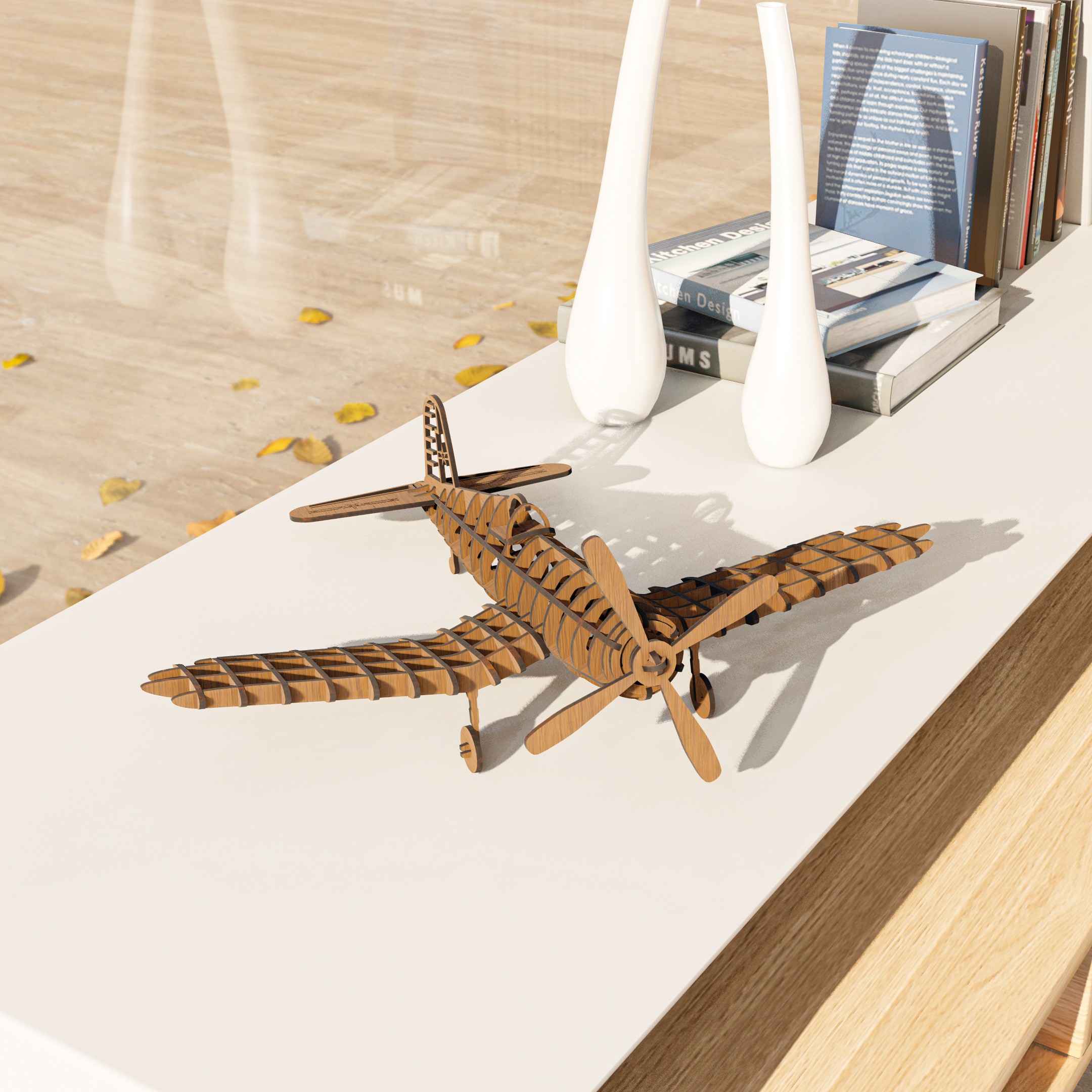 Vought F4U Corsair Laser Cut Wood