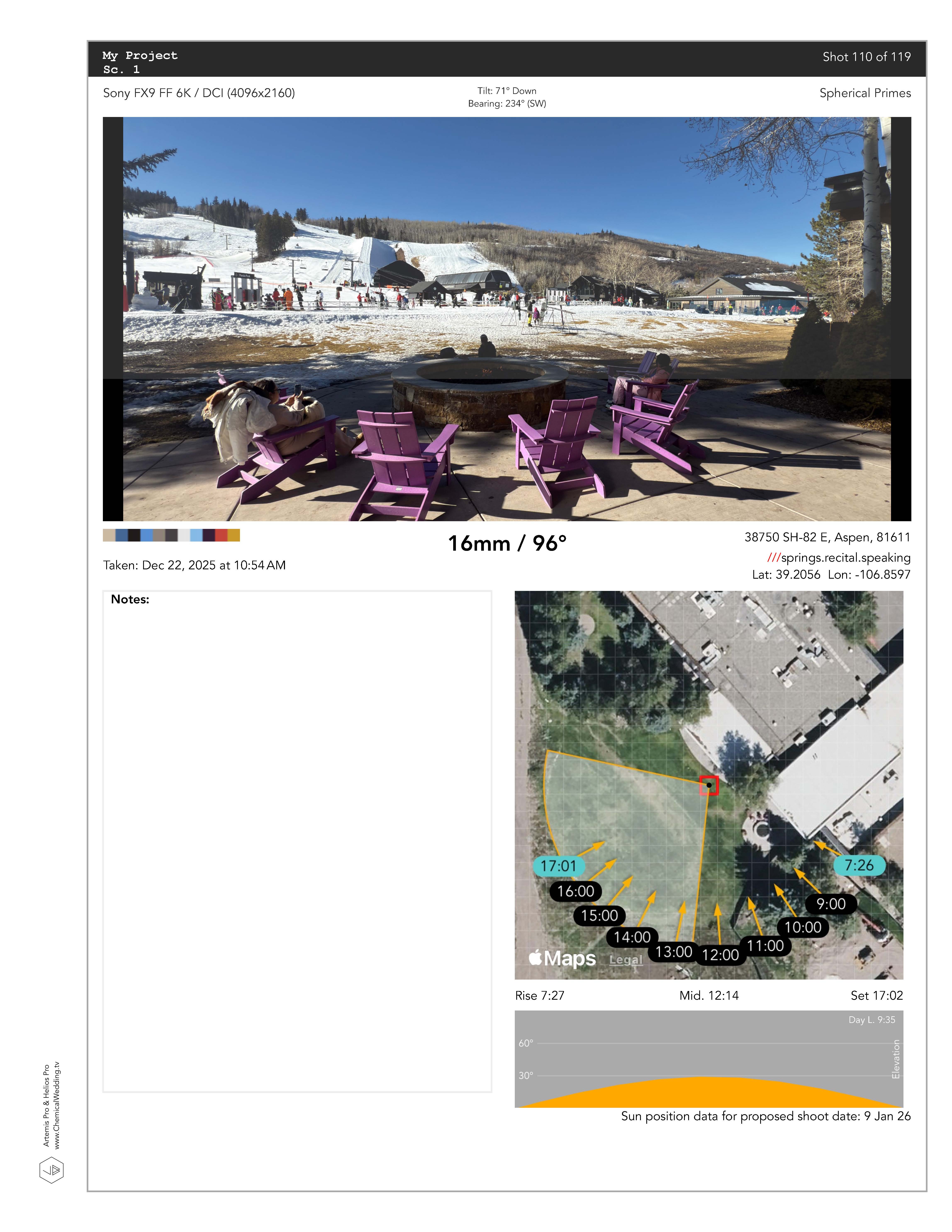 Location scouting Aspen and Vail Colorado for natural light cinematography - photo by Nicholas Kalisz