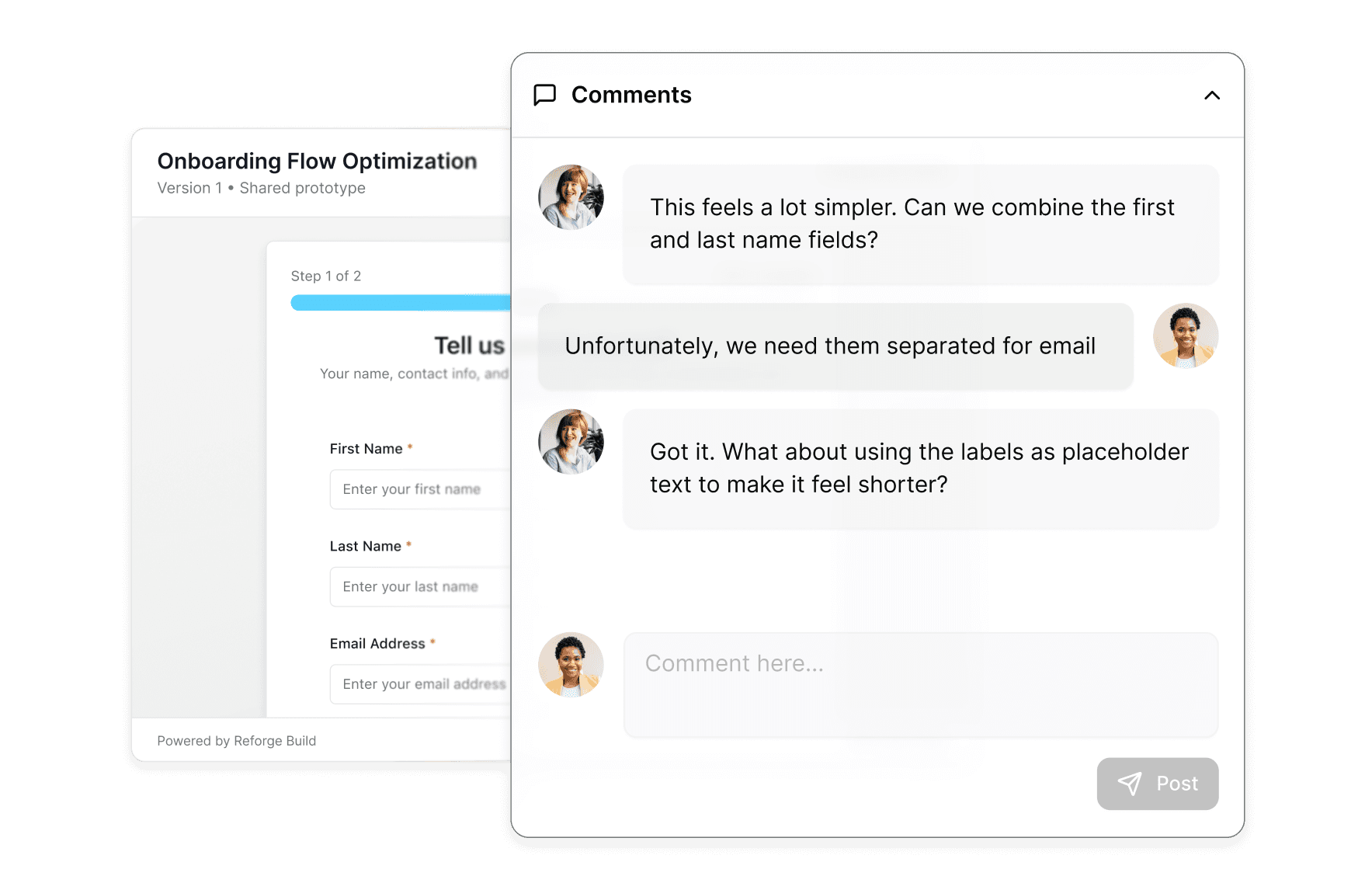 reforge build comments