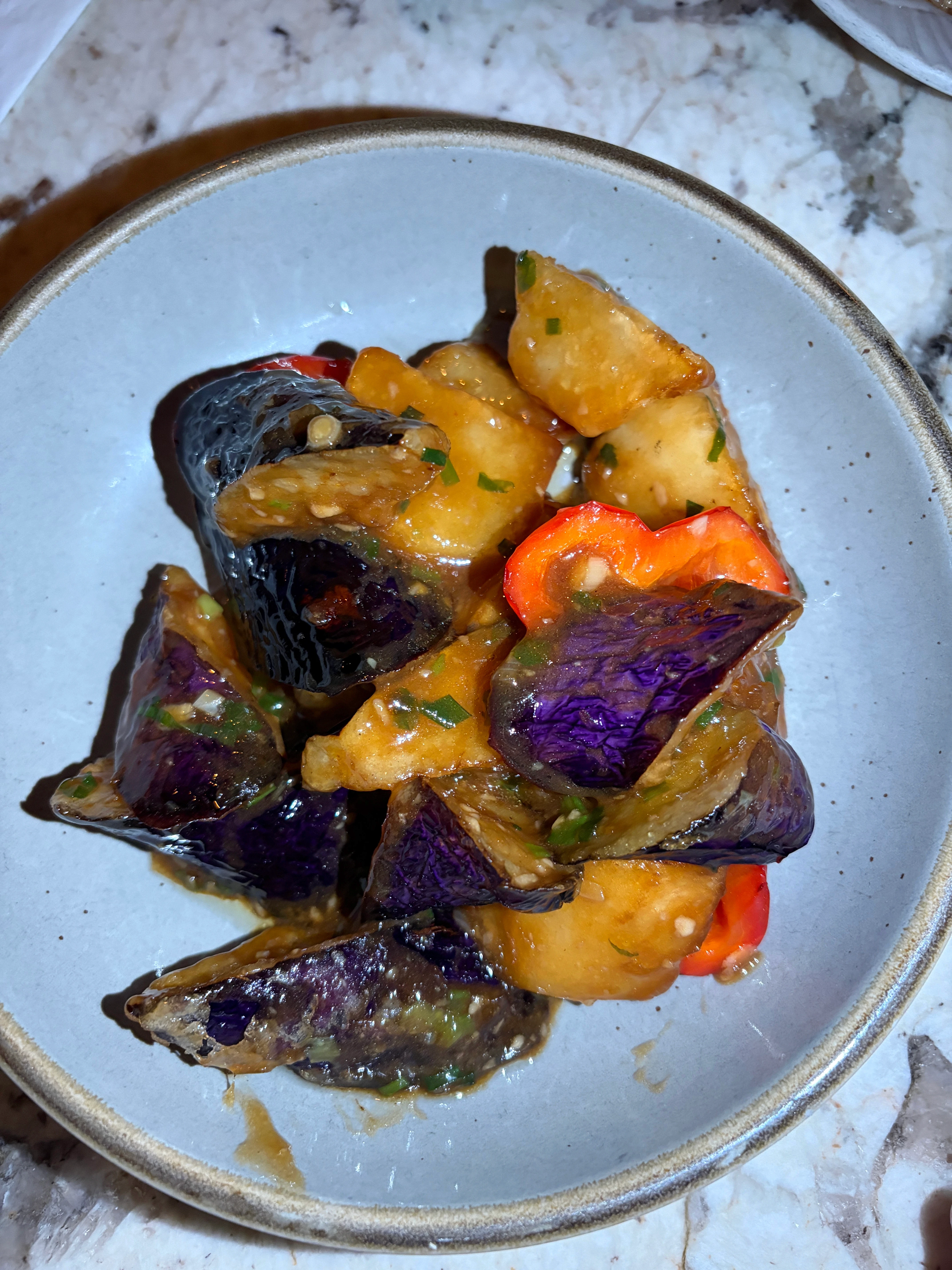 Astoria DC Triple Veggie Delight on a white plate