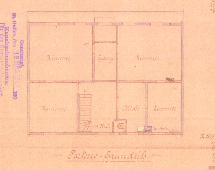 Ursprünglich Vergleich der historischen Grundrisse mit den neuen Grundrissen des Hauses Schwertgasse 18