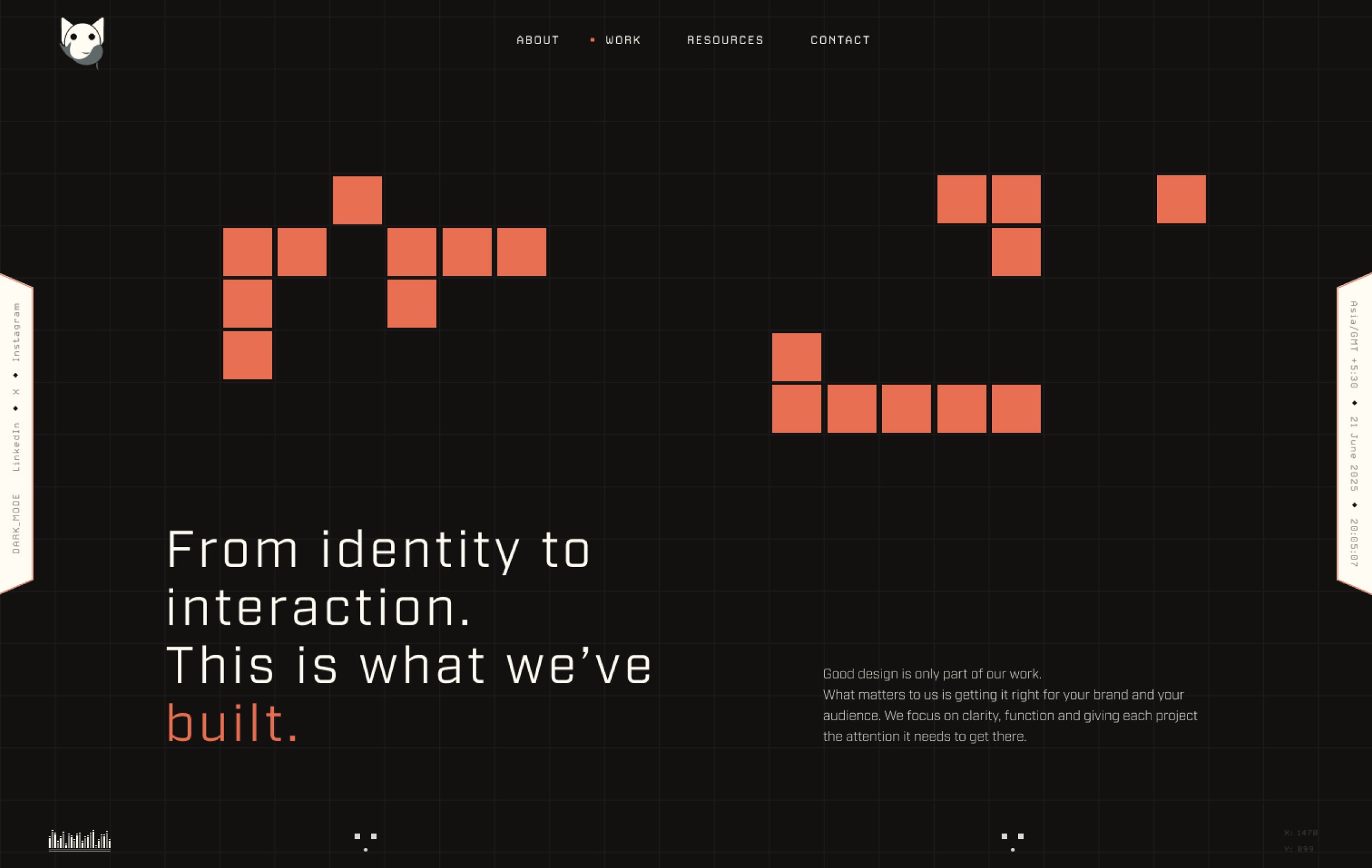 Static mockup of a website