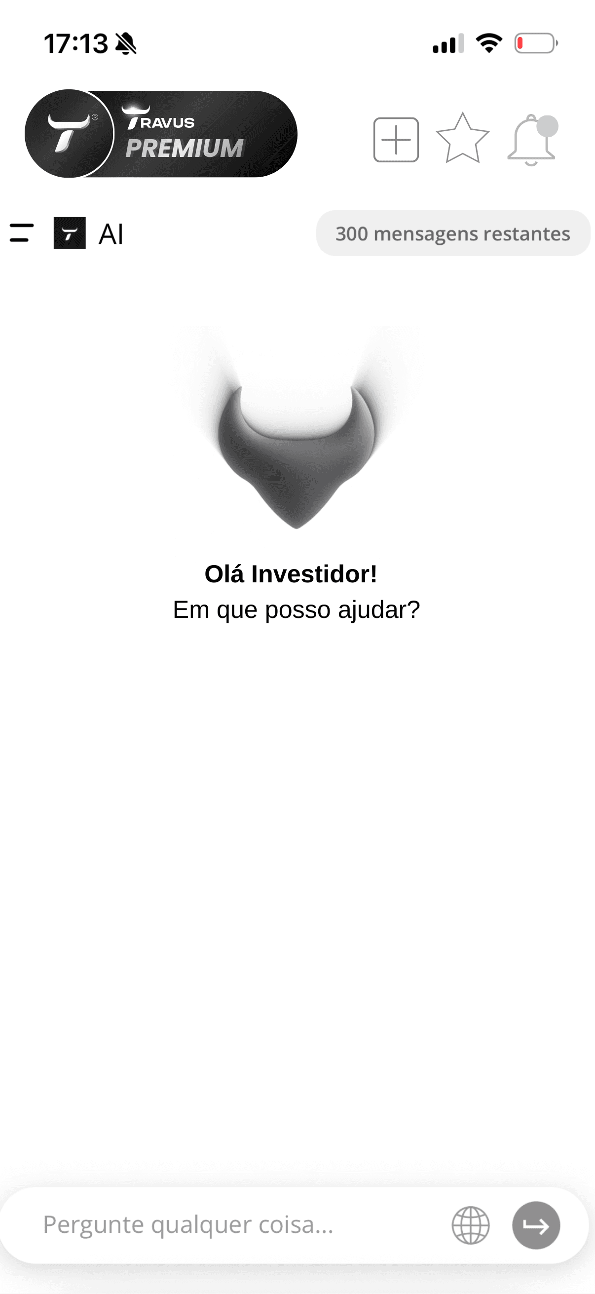 interface scroll down Travus conversa AI de exemplo