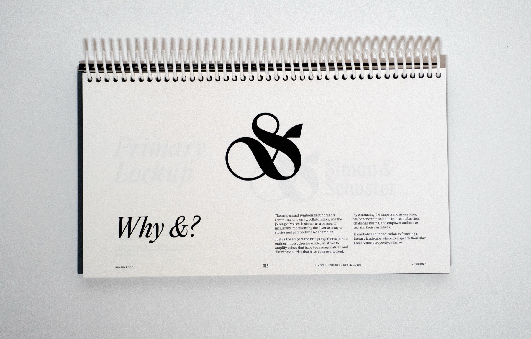 Simon & Schuster brand guidelines spread 14