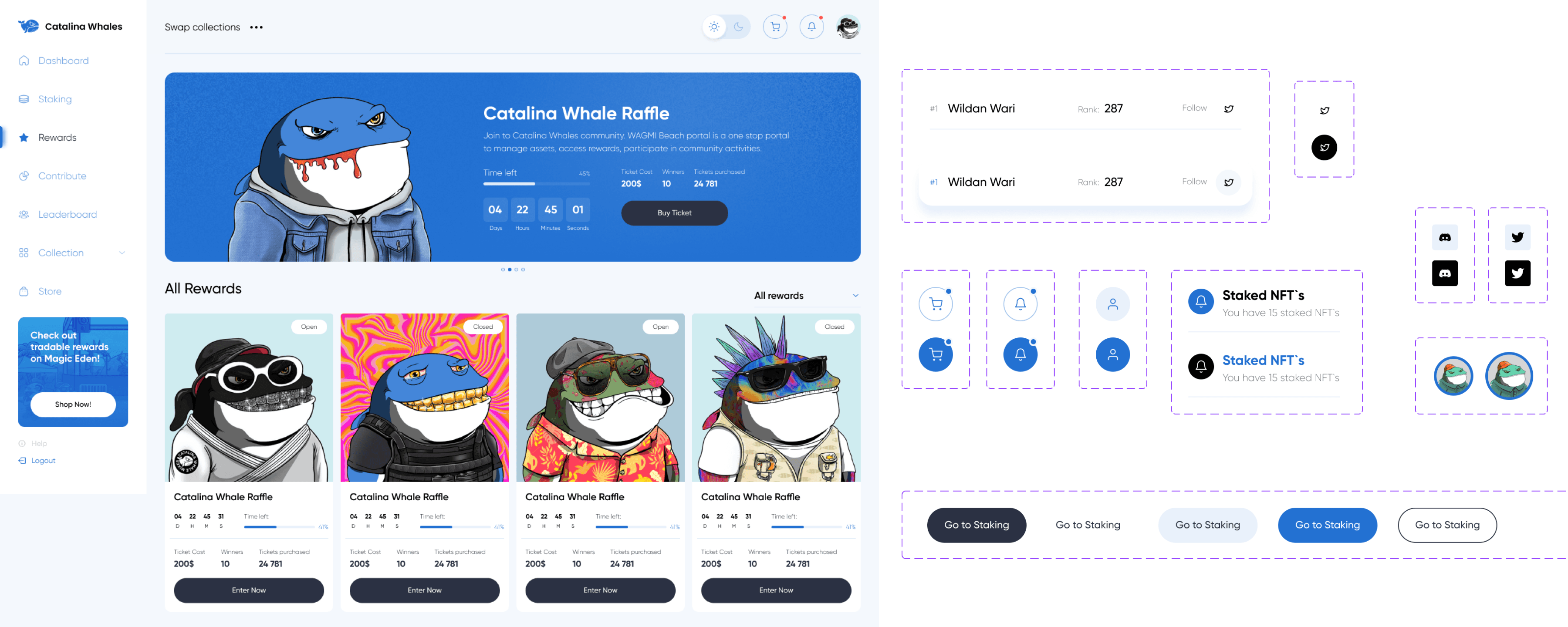 Catalina Whale Portal Dashboard – Unified NFT Community Management UI