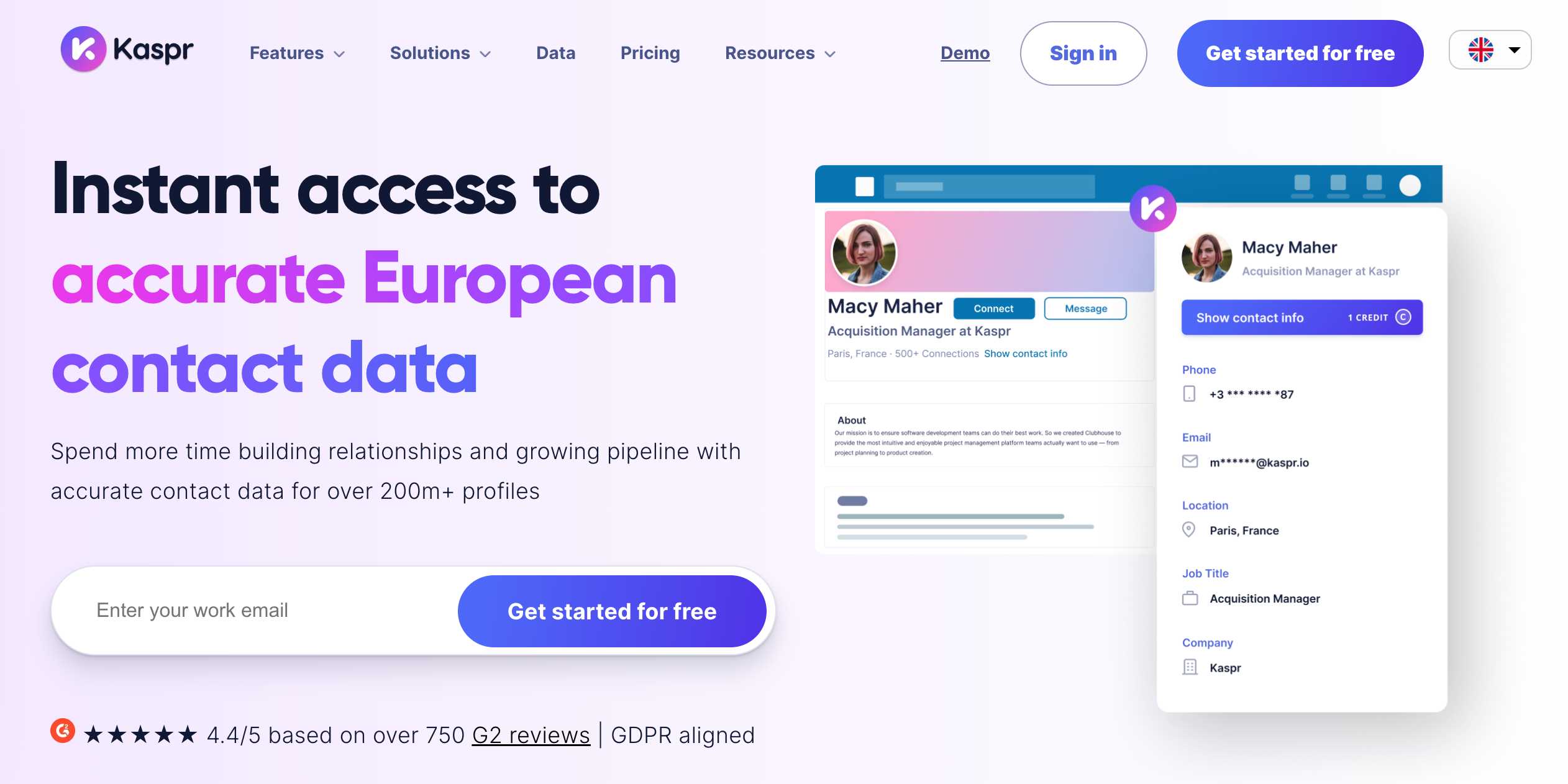 Kaspr – B2B contact data platform for European prospects