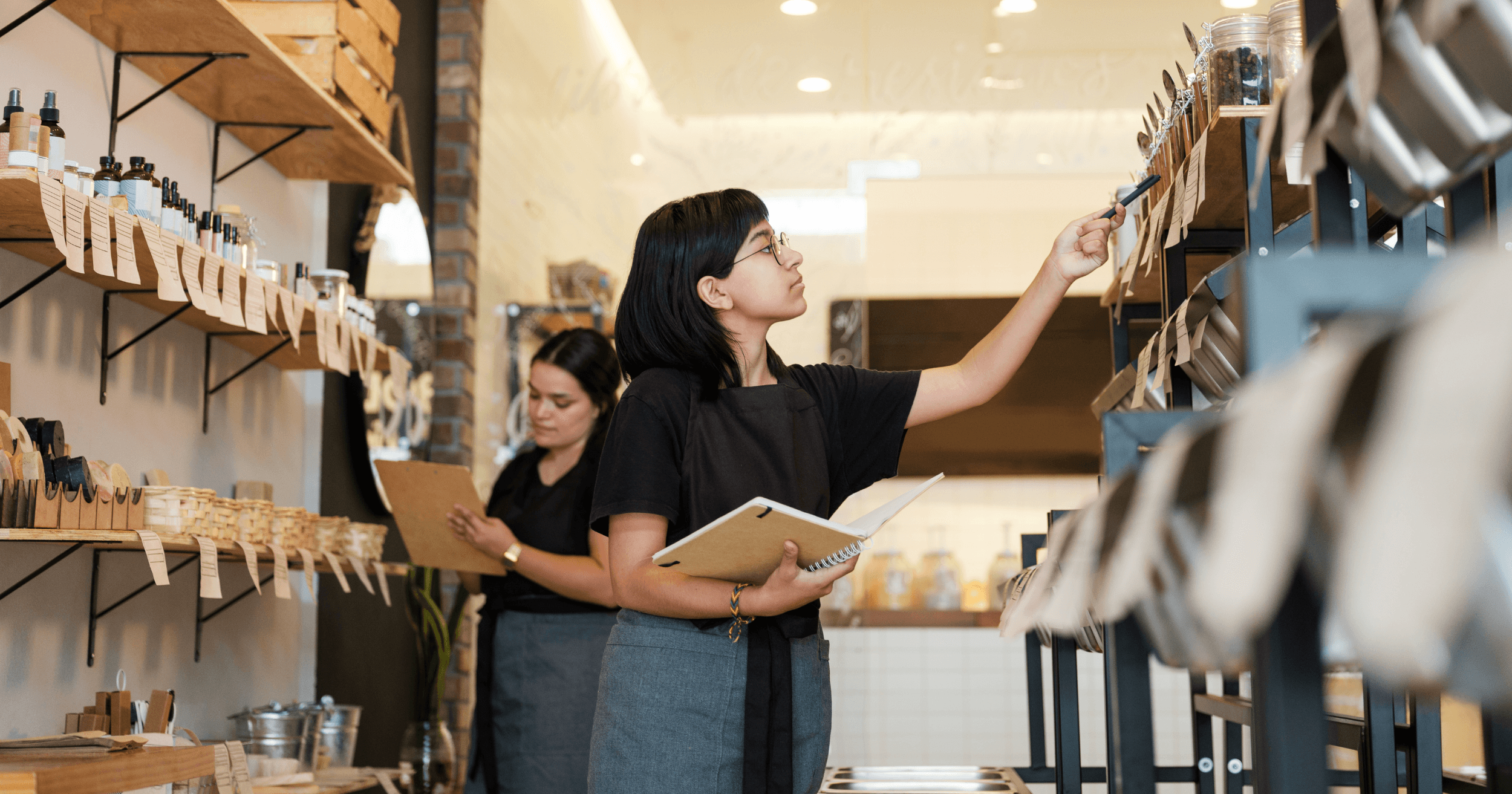 Malaysian employee working in a retail store