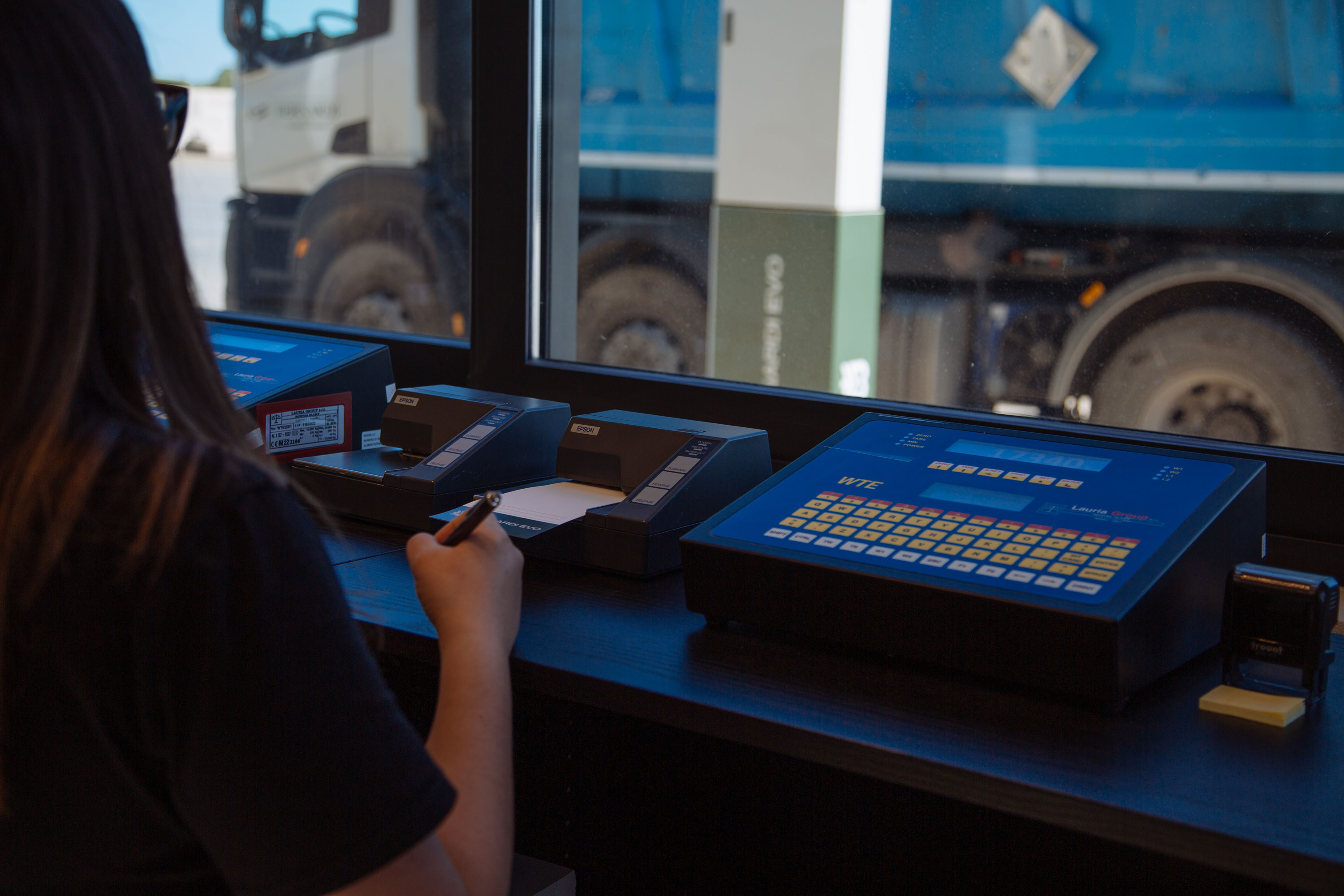 woman working on site