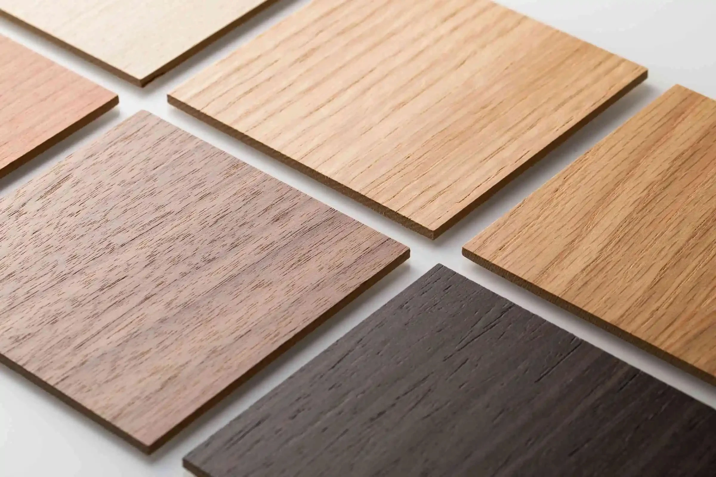 Picture displaying various wood finishes