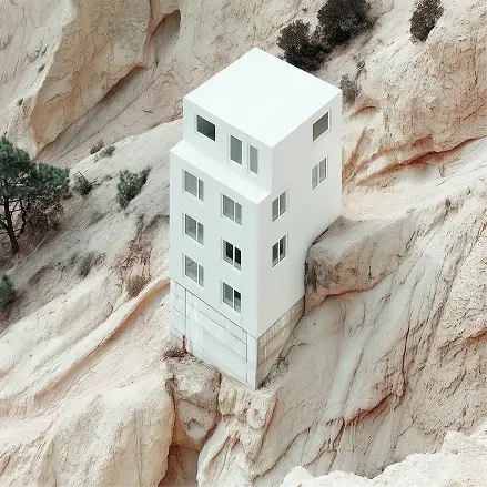 a building in hills