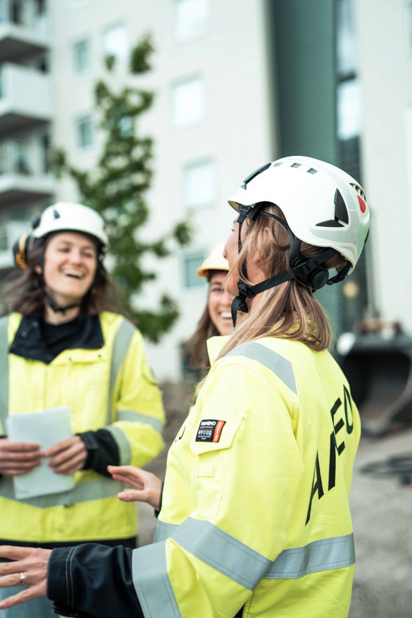 Smiling colleagues at the workplace