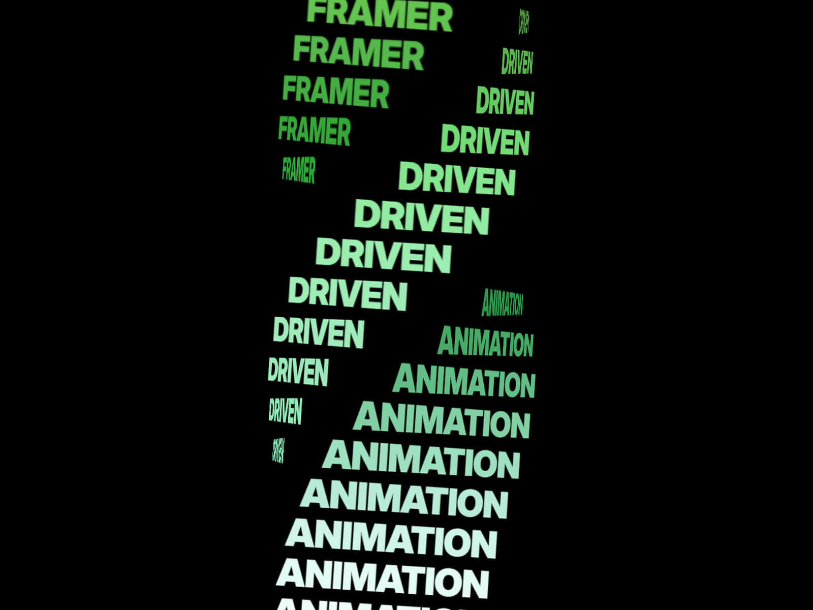 Capture d'écran du component Framer Word Spiral 3D