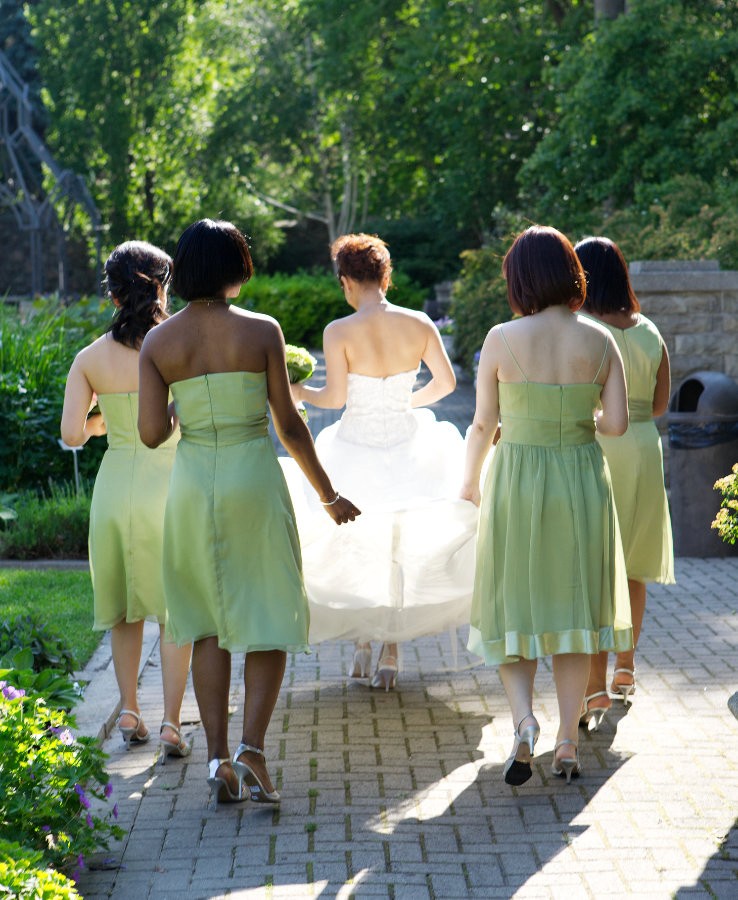 Friends embracing during a meaningful wedding moment
