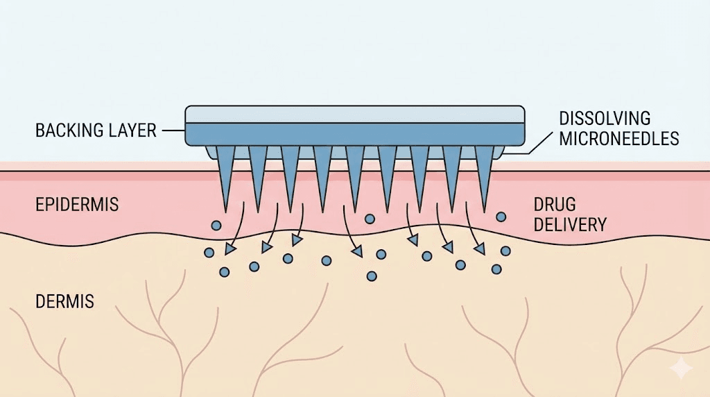 Microneedle GLP-1 patch technology versus adhesive supplement patch
