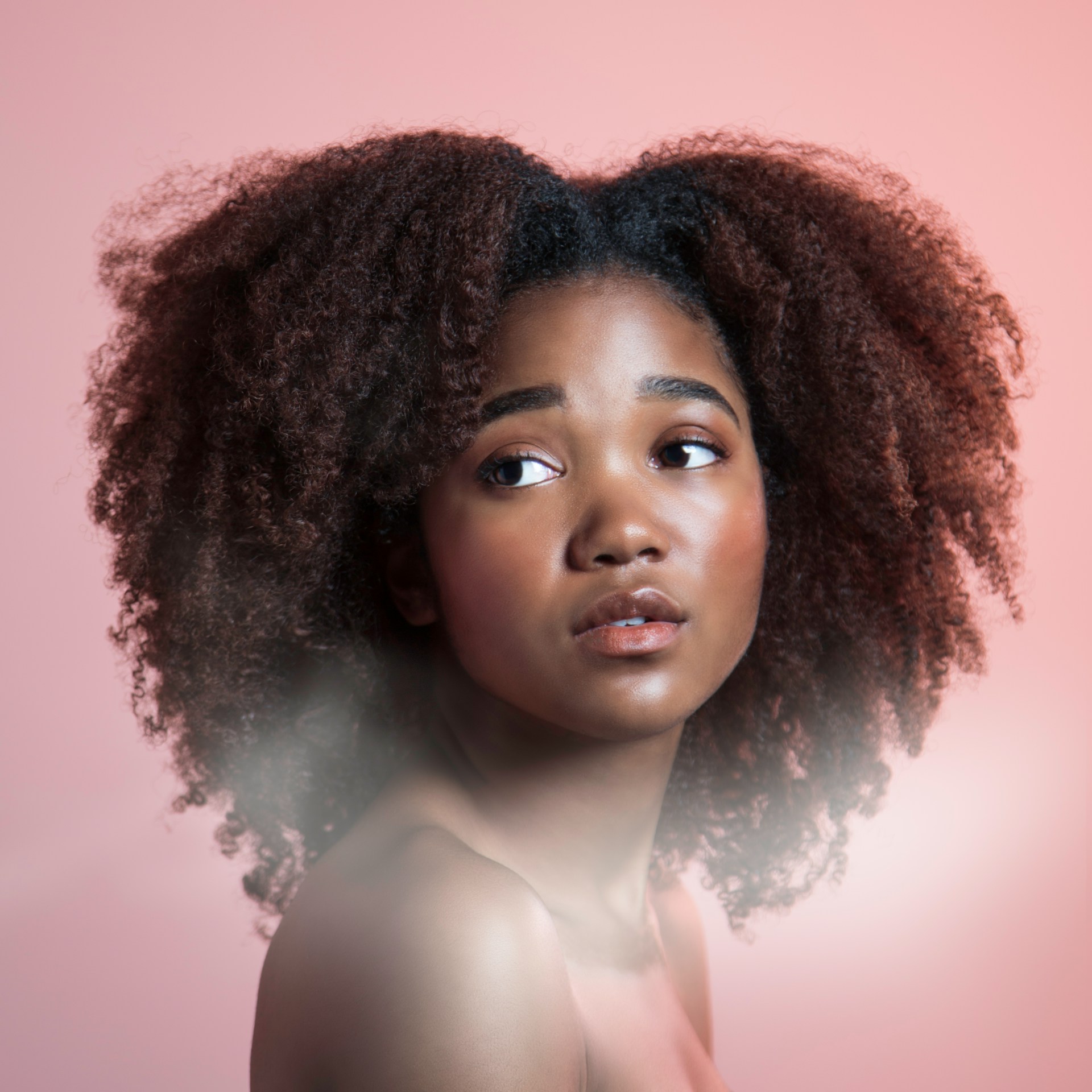 black girl with curly hair