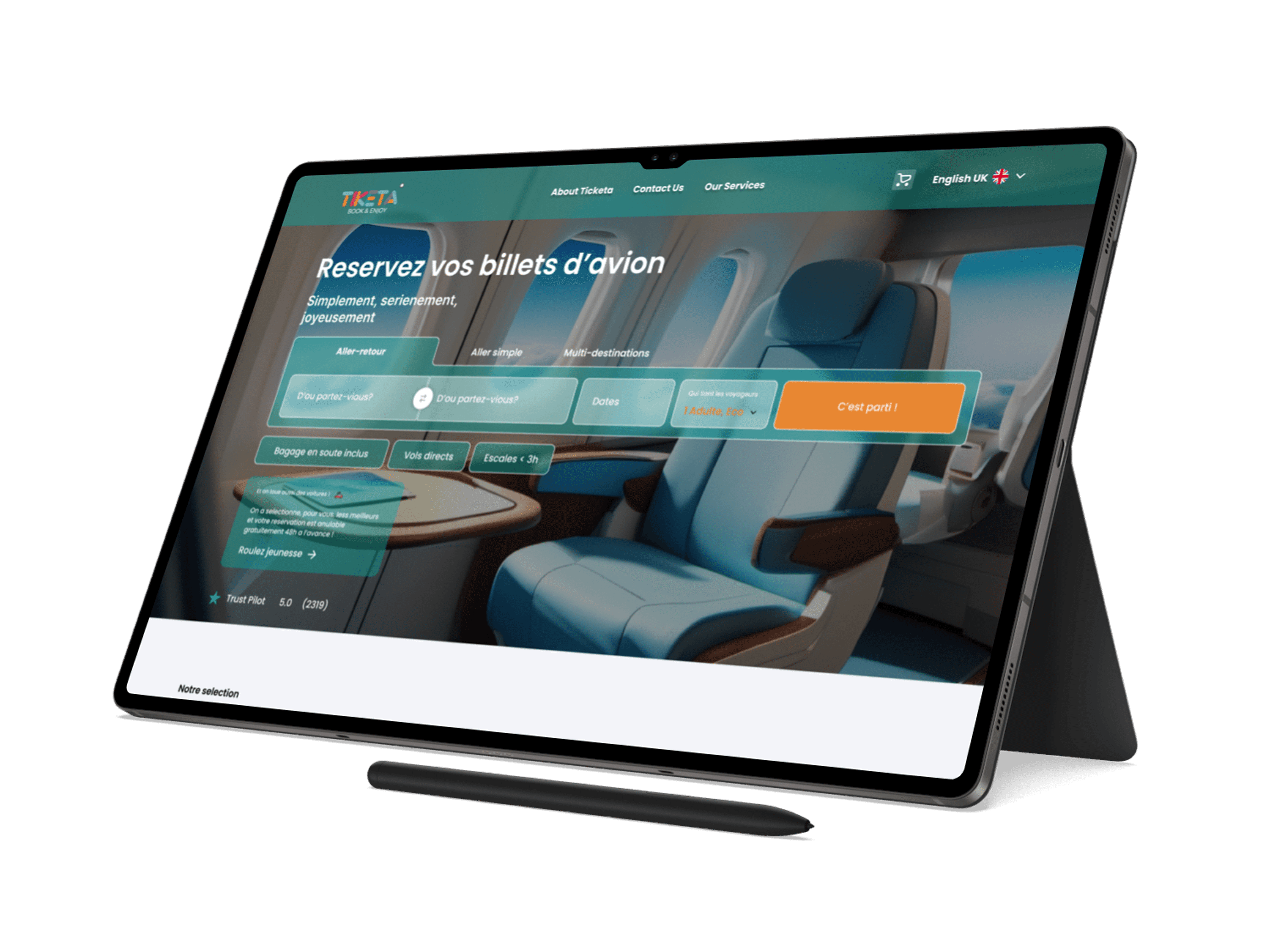 Trip planning website Design Mockup