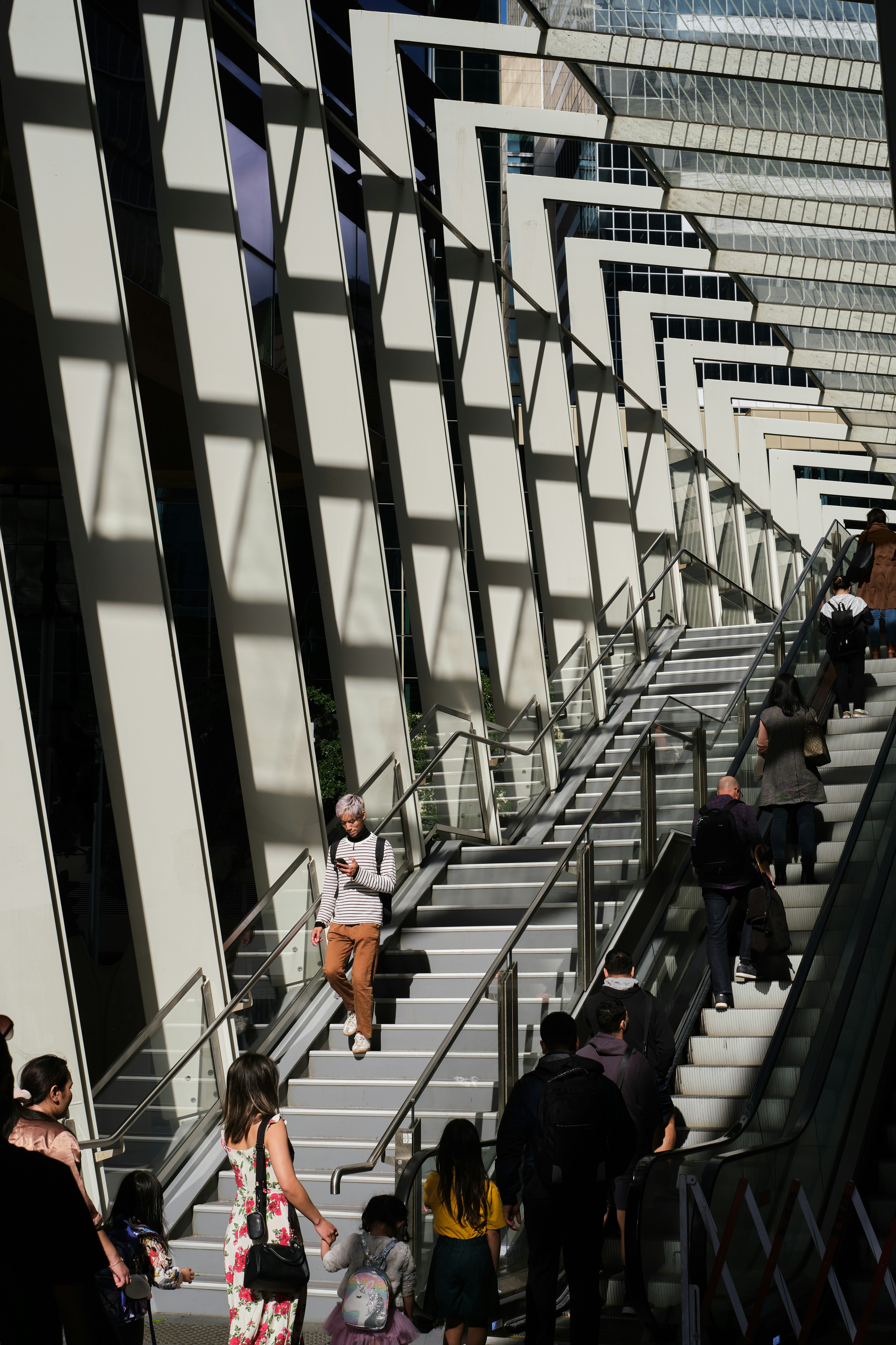 People walking on stairs