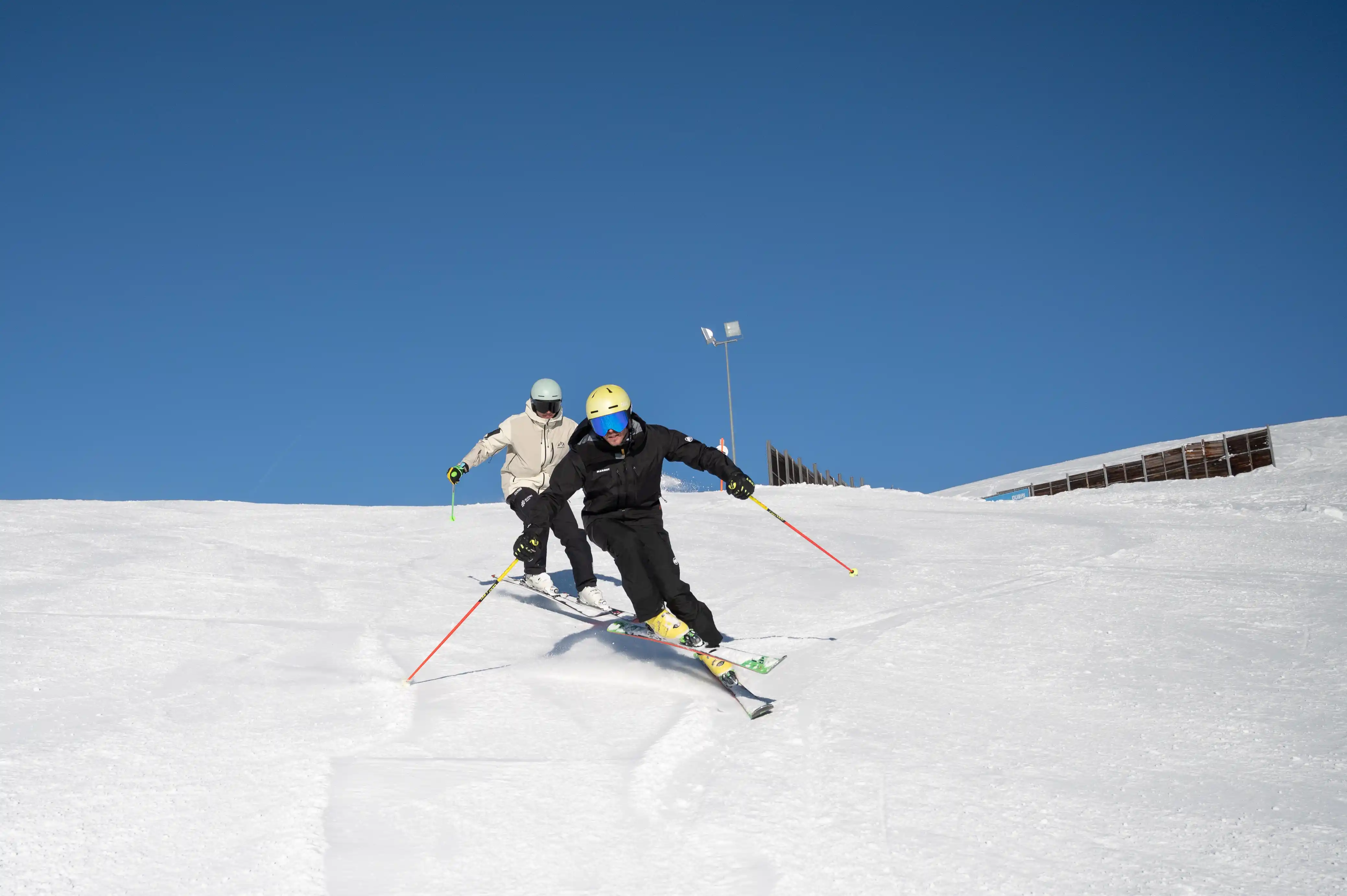 A private ski instructor showing some advanced skiing skills in Klosters