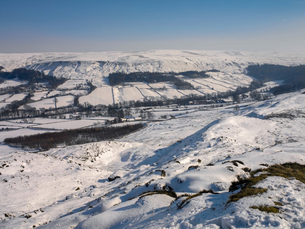A snowy covered view of penhill in the Yorkshire Dales