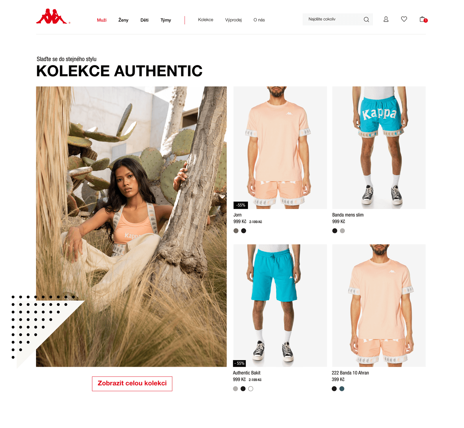 Screenshot of Kappa wear e-shop