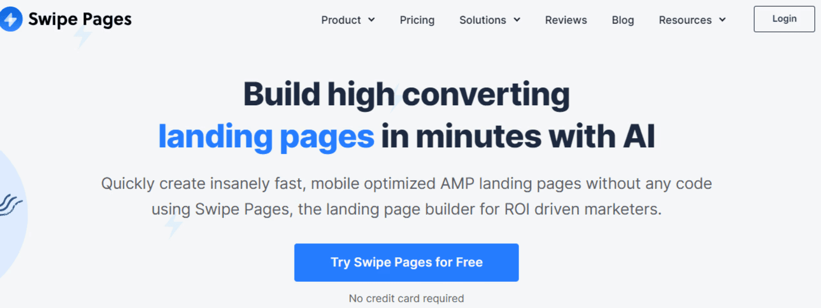 Swipe Pages AI landing page designer and creator