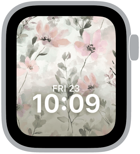 an apple watch face from the pastel bloom collection